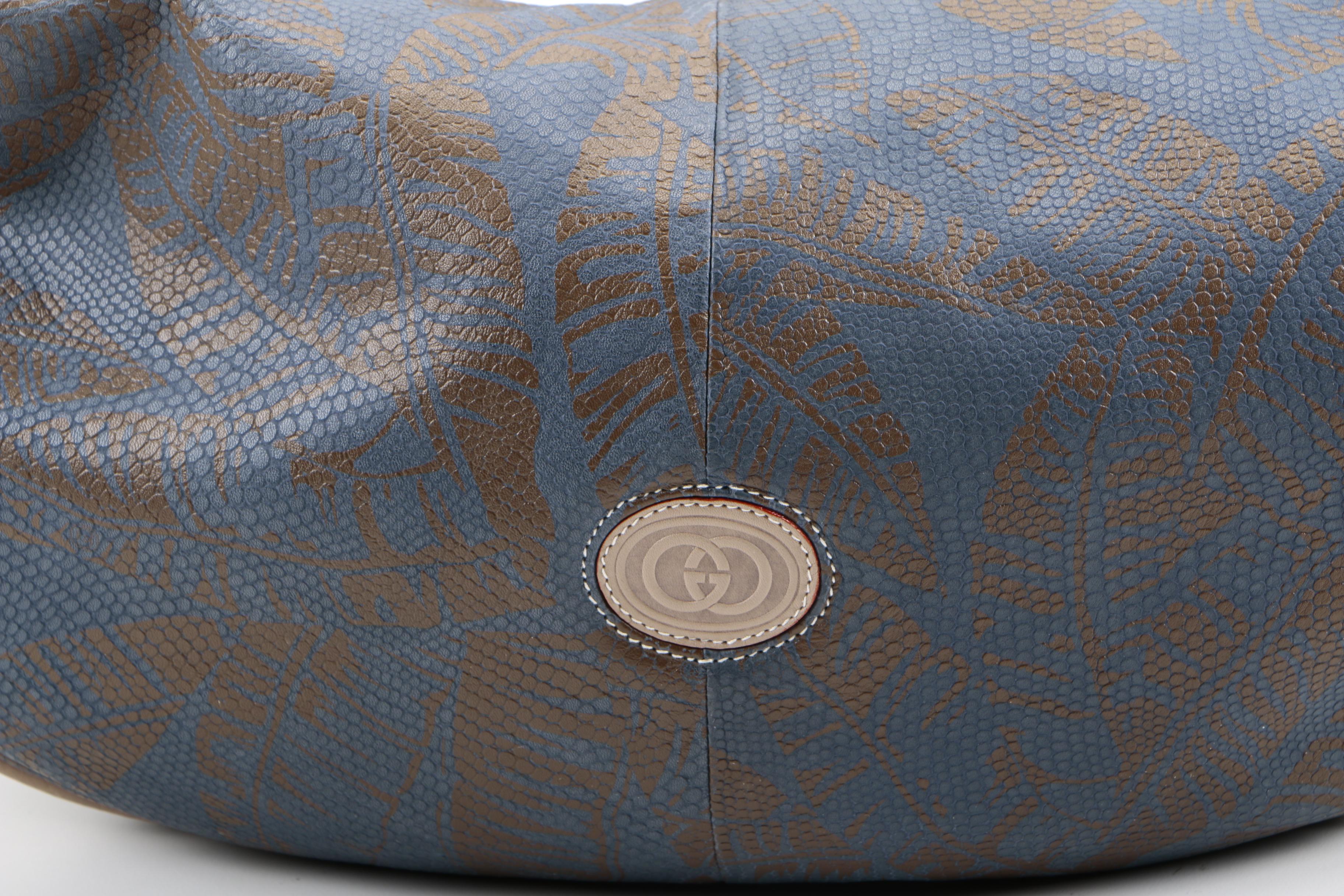 Gucci Embossed Leather Hobo Sling Bag