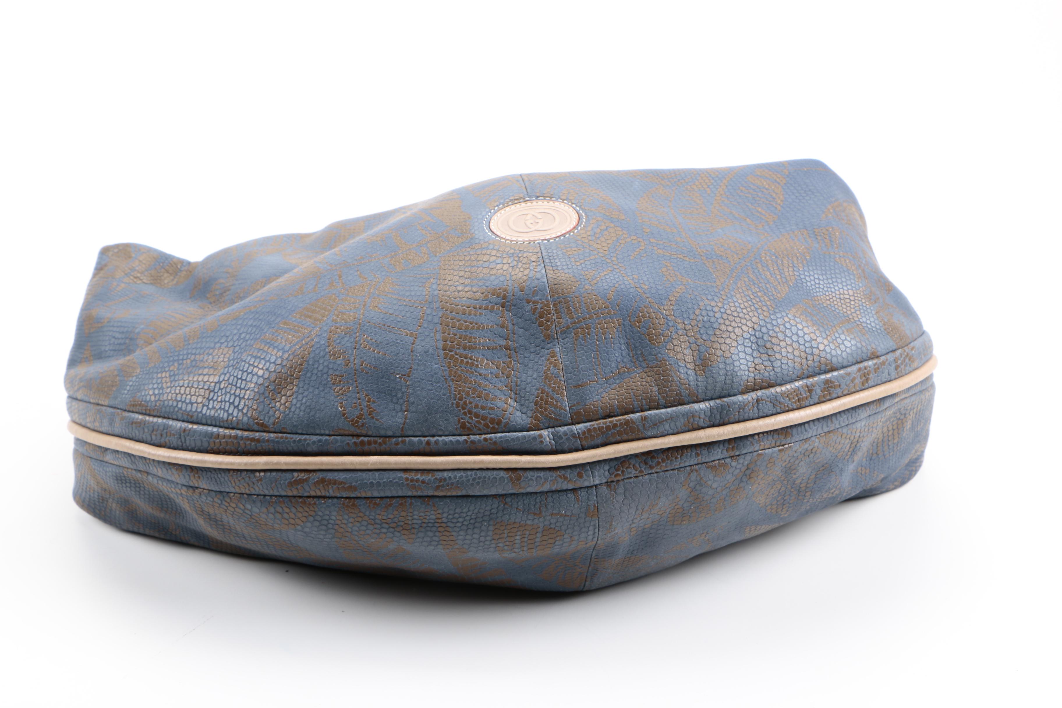 Gucci Embossed Leather Hobo Sling Bag