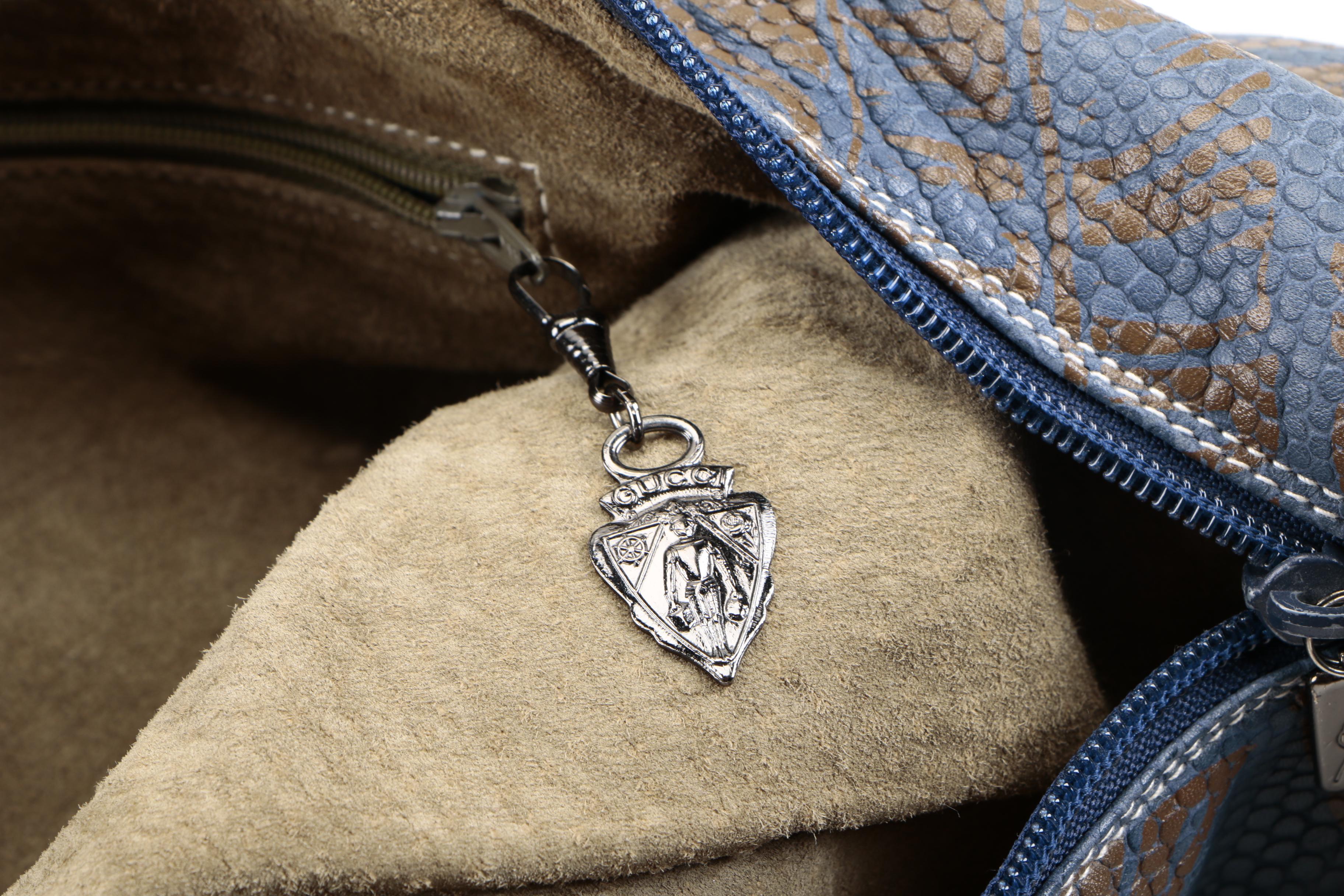 Gucci Embossed Leather Hobo Sling Bag