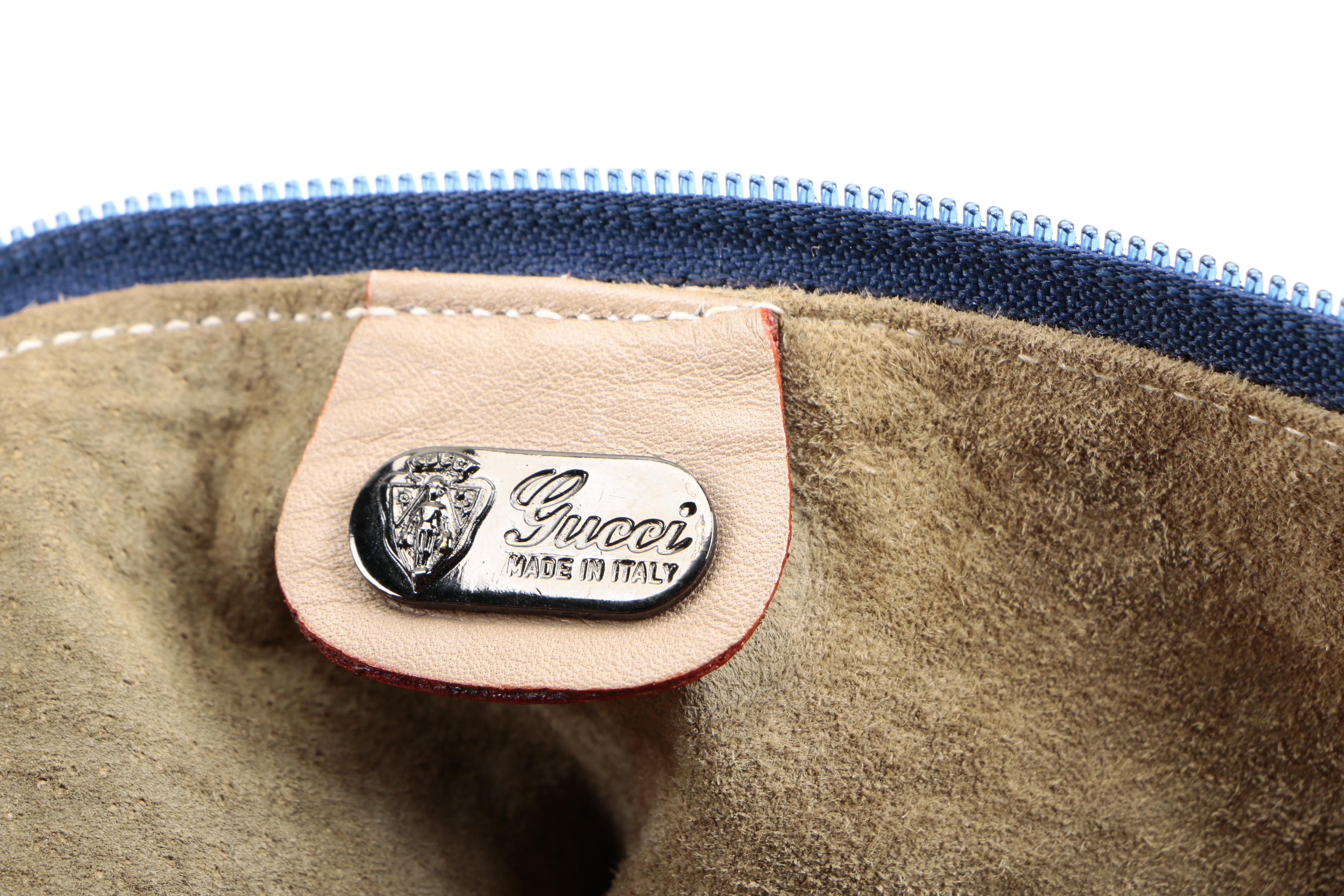 Gucci Embossed Leather Hobo Sling Bag