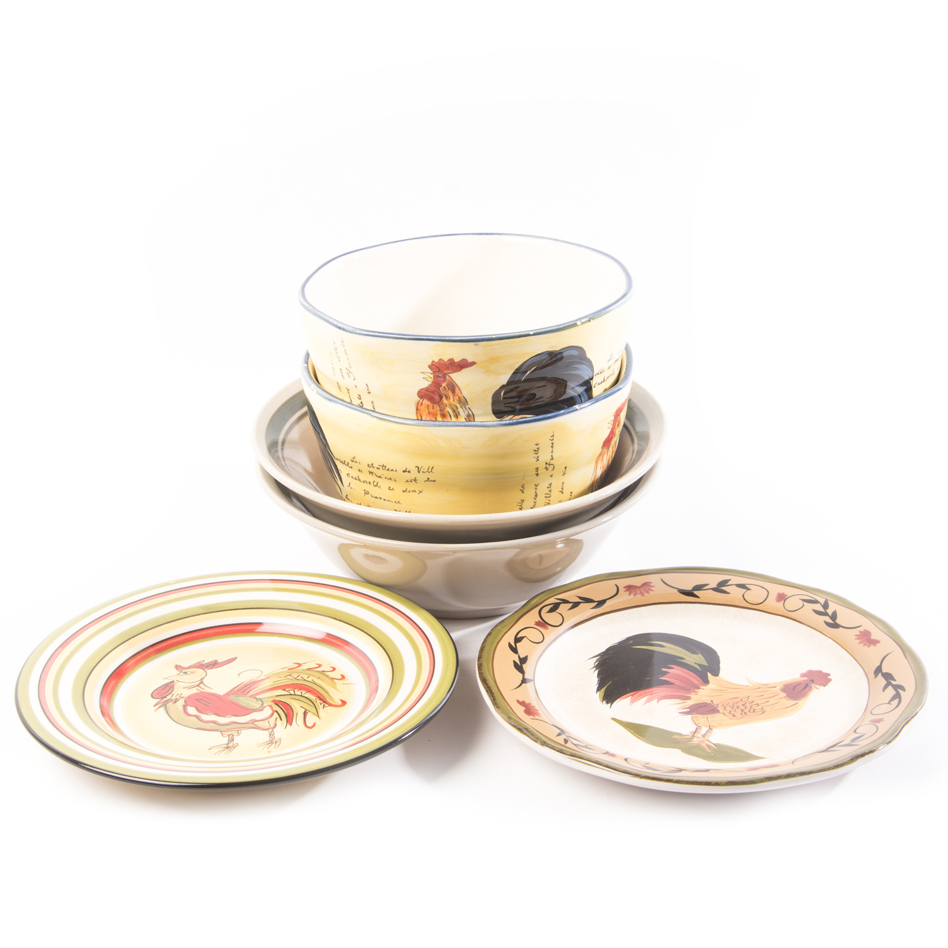 Rooster Stoneware Including Coq au Vin