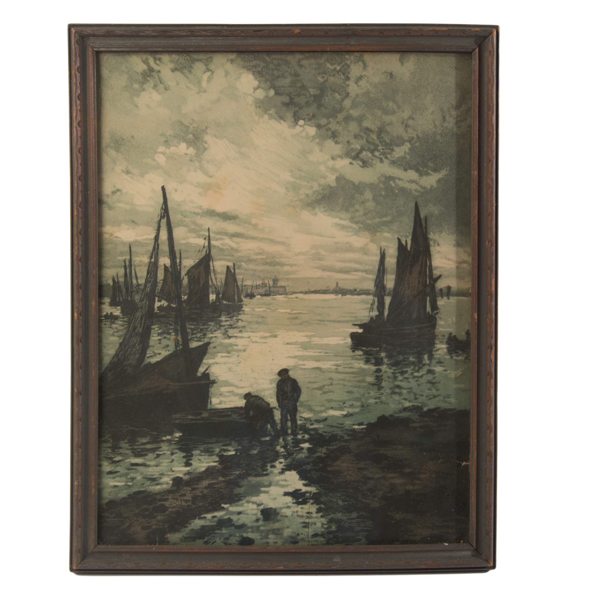 After A . Casitte Vintage Offset Lithograph on Paper "The Call of the Open Sea"