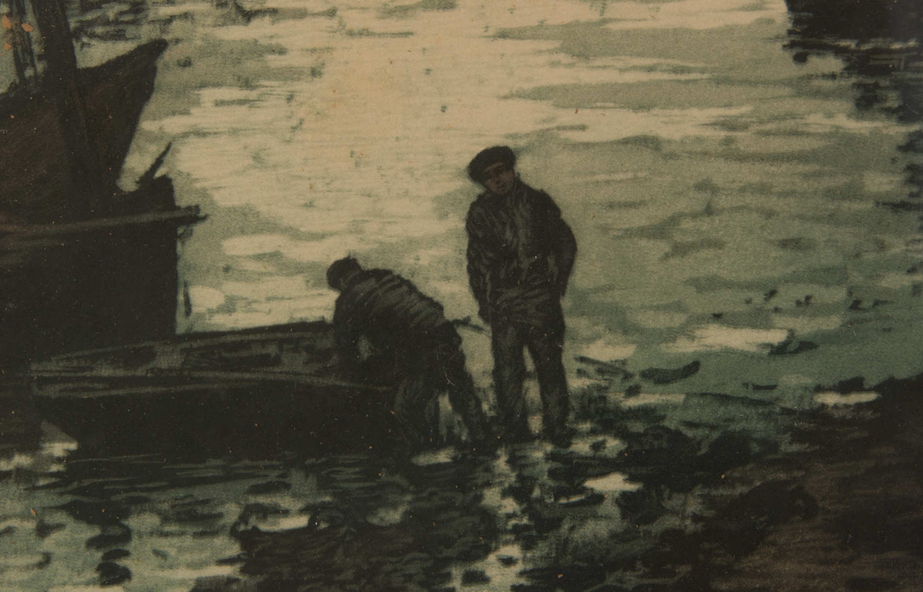 After A . Casitte Vintage Offset Lithograph on Paper "The Call of the Open Sea"