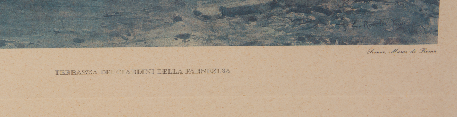 Ettore Roesler Franz Offset Lithograph "Terrazza Dei Giardini Della Farnesina"