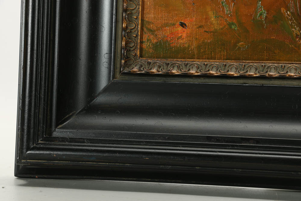 P. Charles Oil Painting of a Rooster