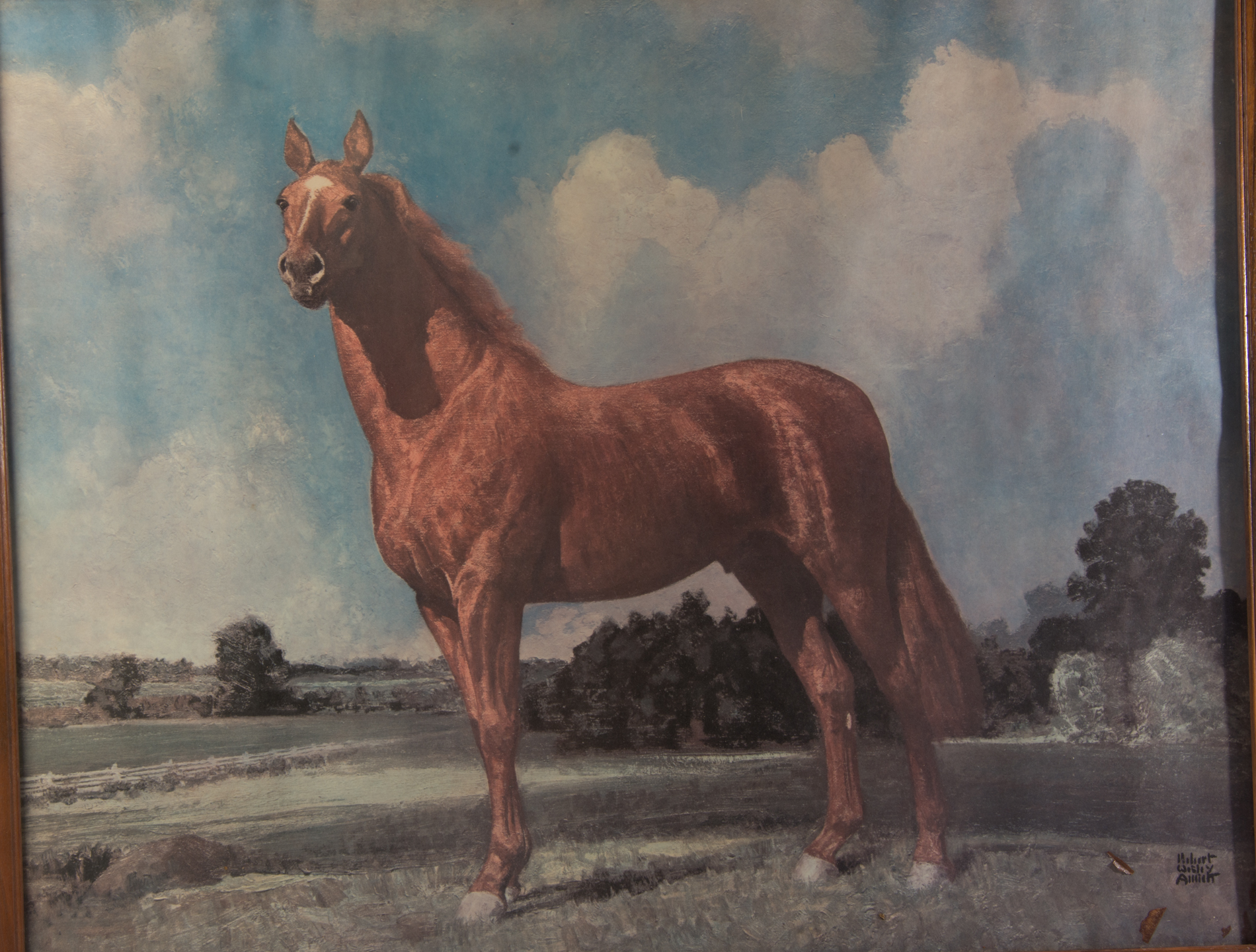 After Robert Wesley Amick Offset Lithograph on Paper "Man O War"