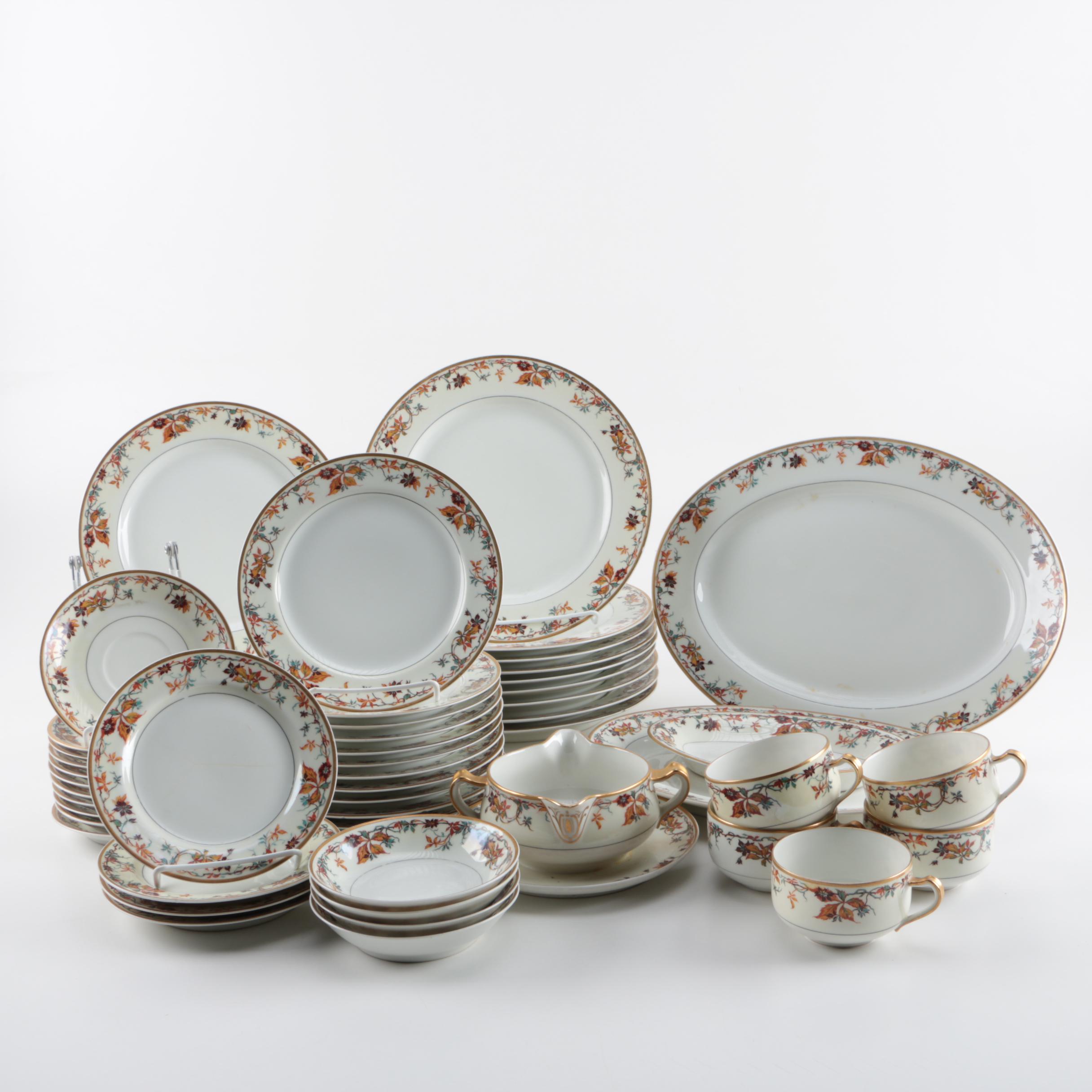 Limoges "Autumn" Porcelain Tableware Set