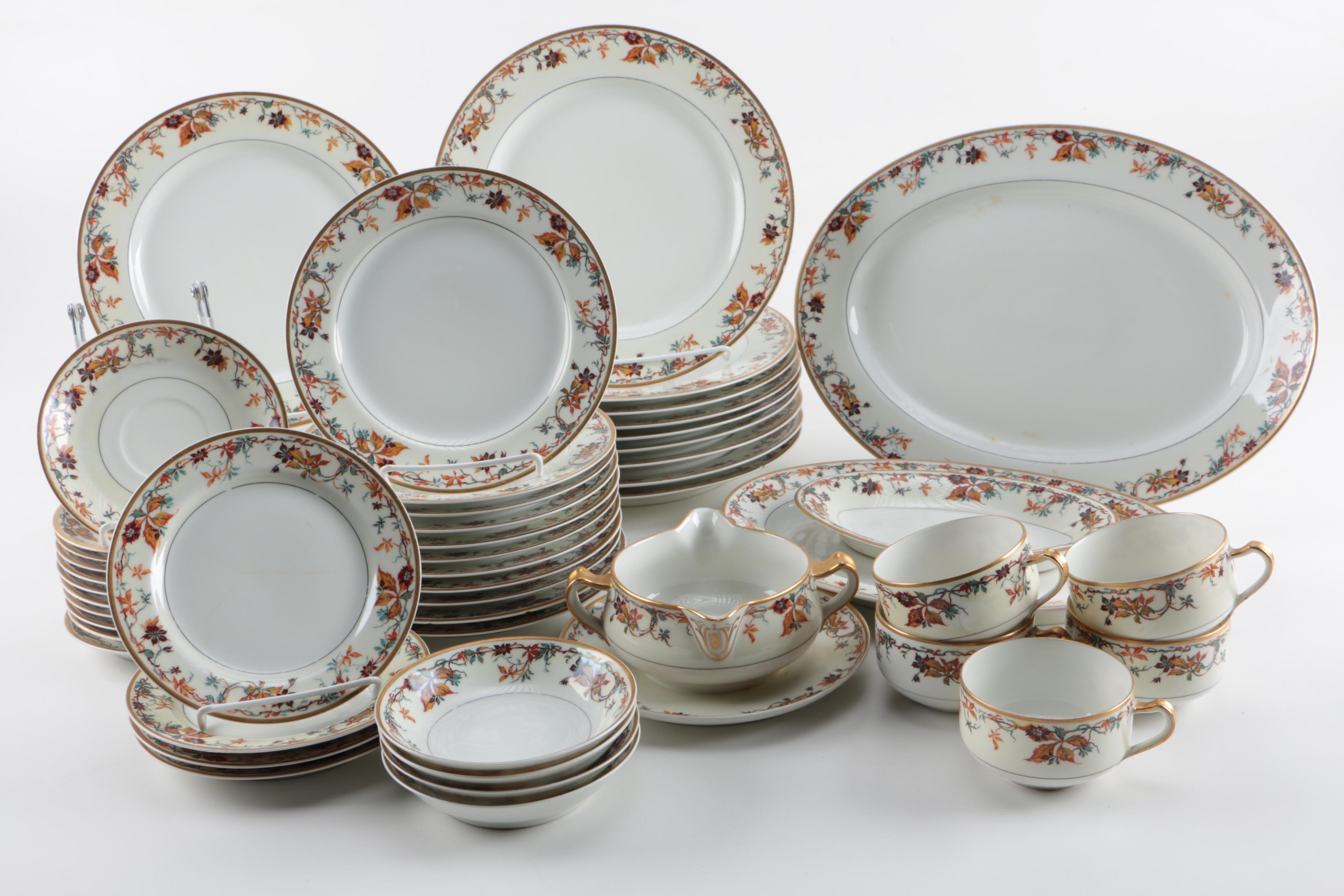 Limoges "Autumn" Porcelain Tableware Set