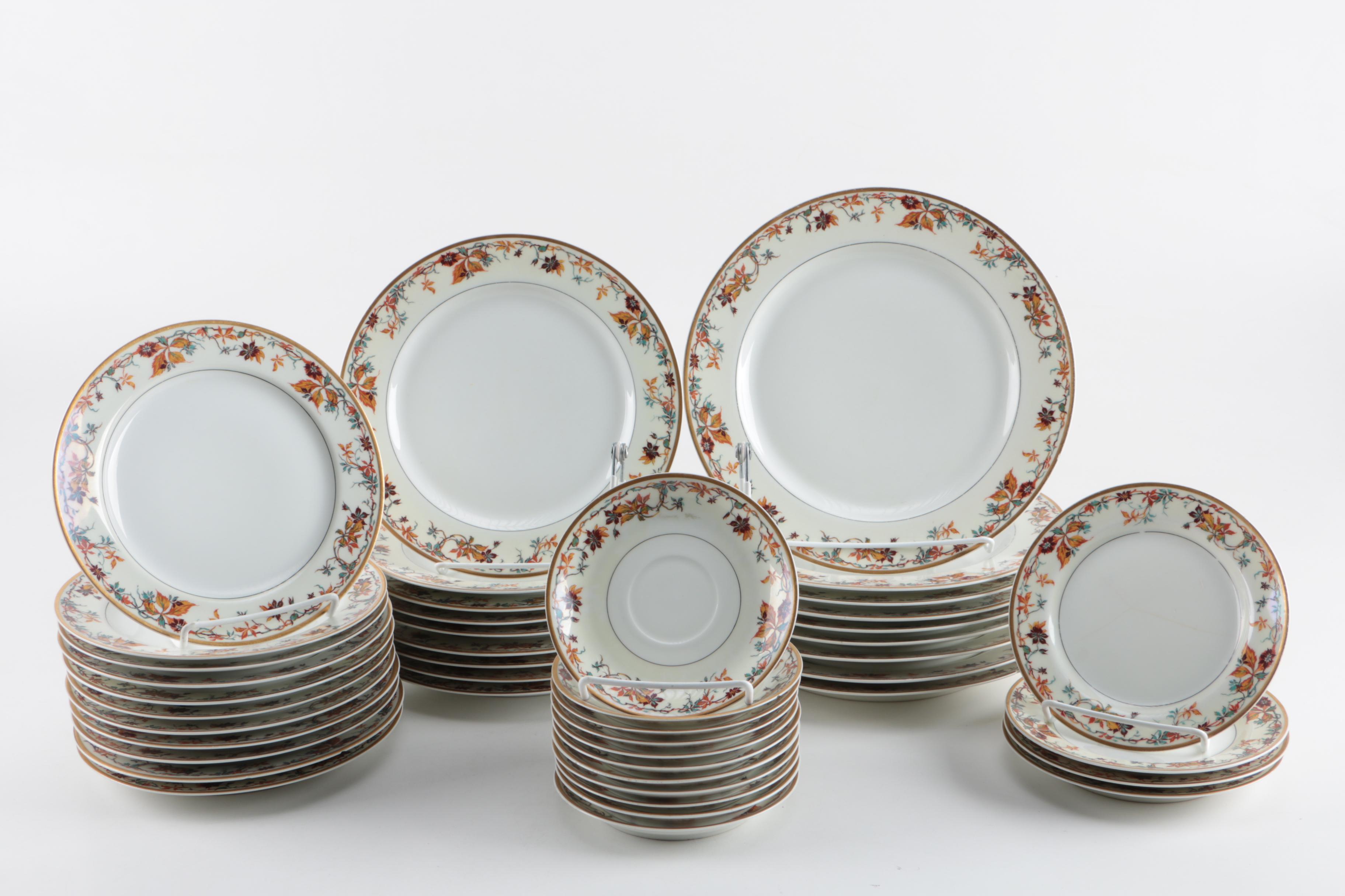 Limoges "Autumn" Porcelain Tableware Set