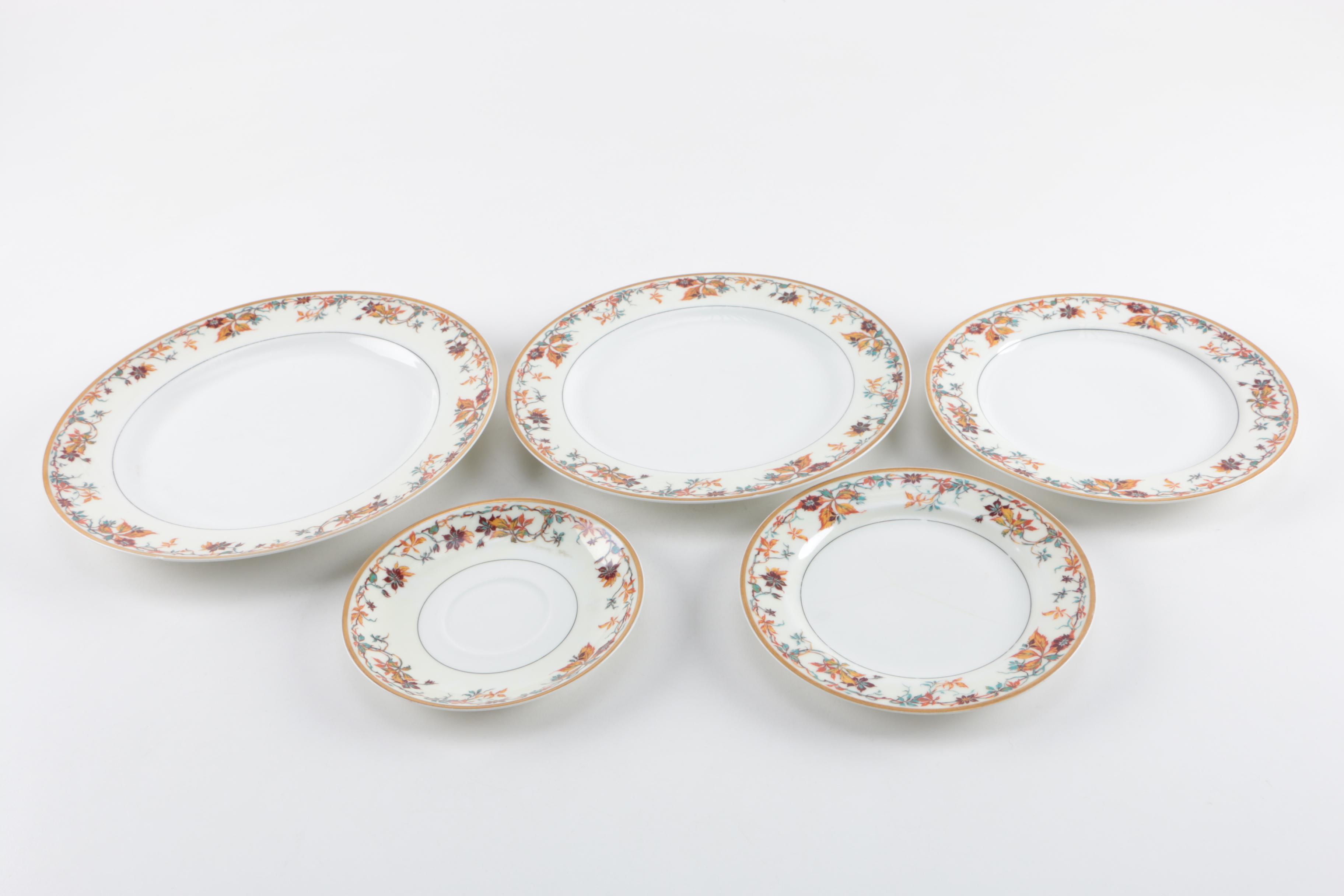 Limoges "Autumn" Porcelain Tableware Set