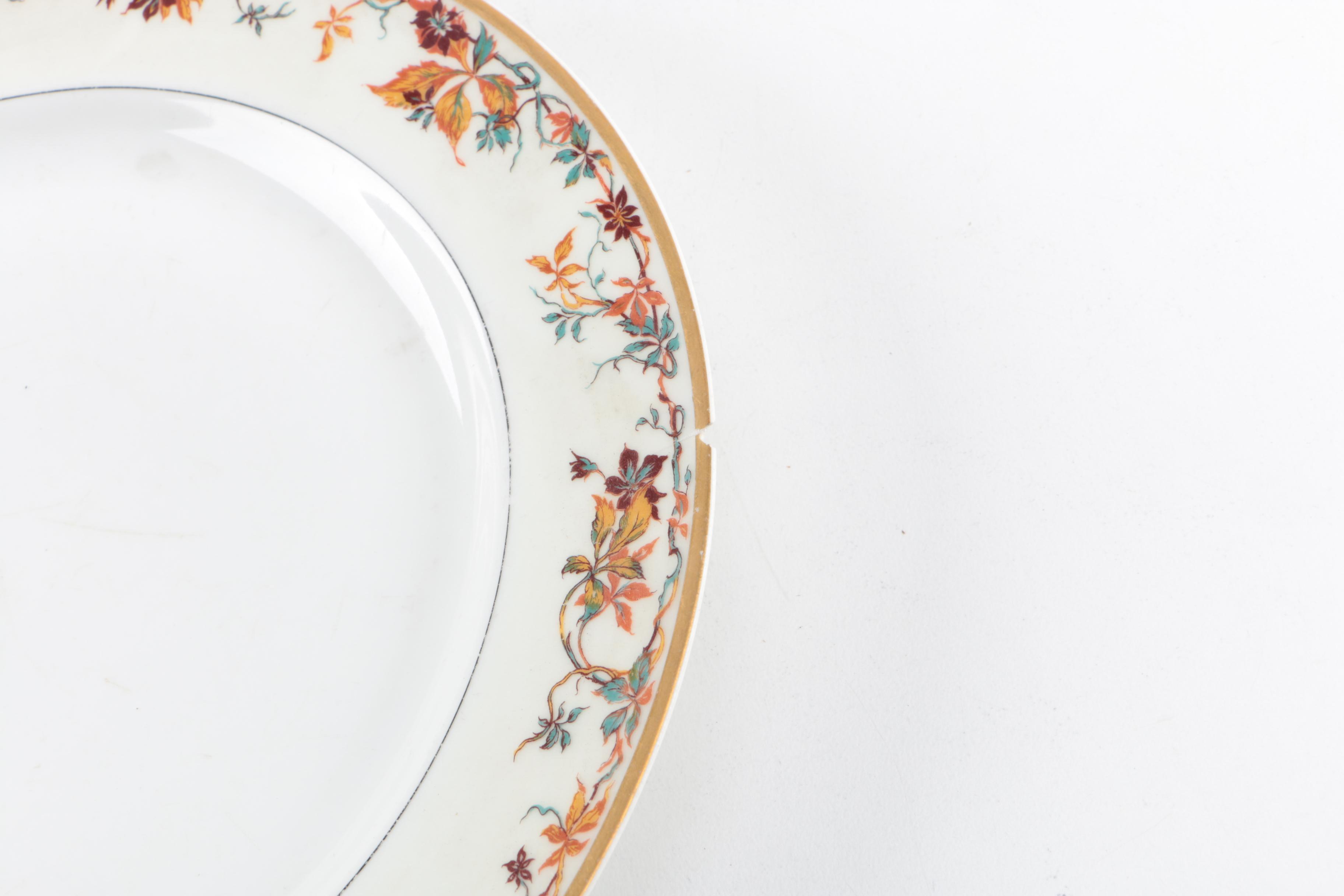 Limoges "Autumn" Porcelain Tableware Set