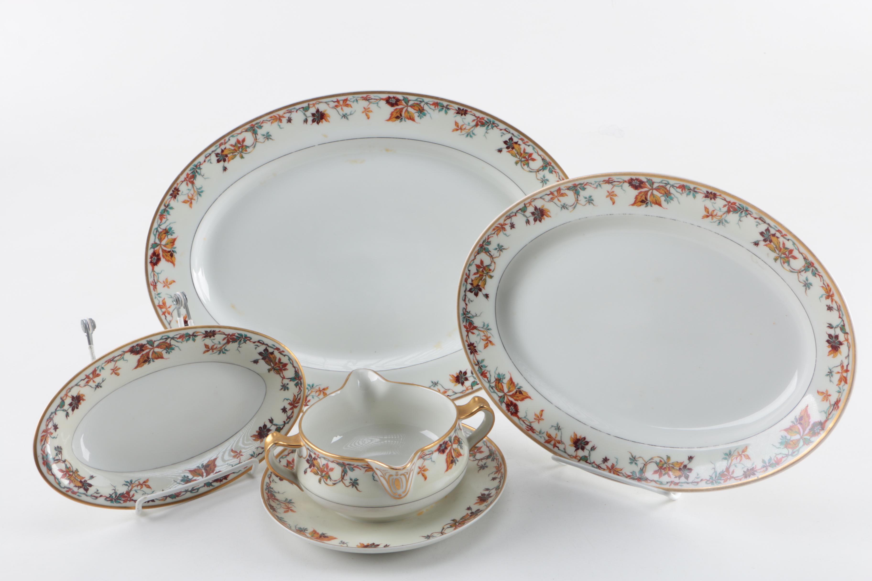 Limoges "Autumn" Porcelain Tableware Set
