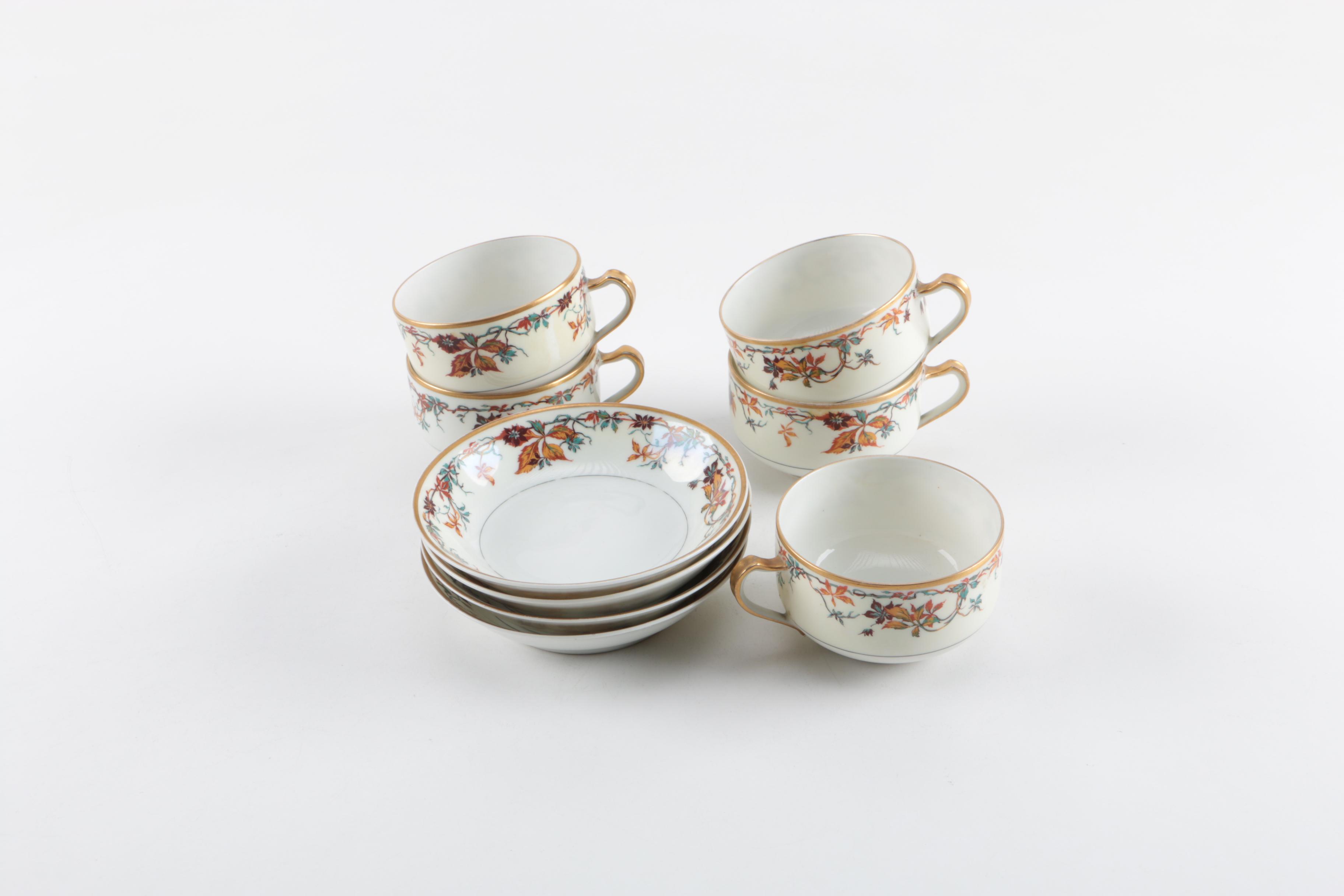 Limoges "Autumn" Porcelain Tableware Set