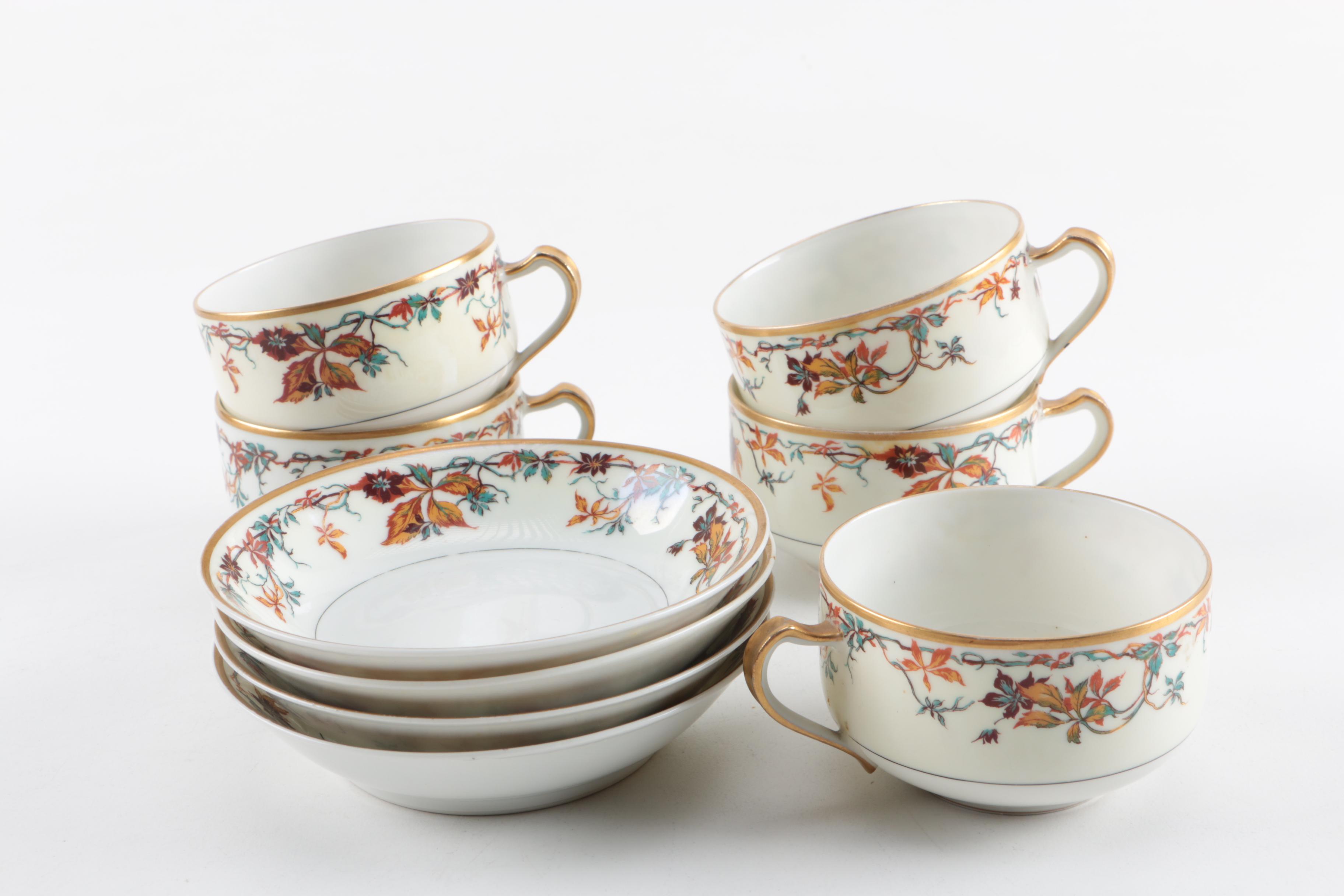 Limoges "Autumn" Porcelain Tableware Set