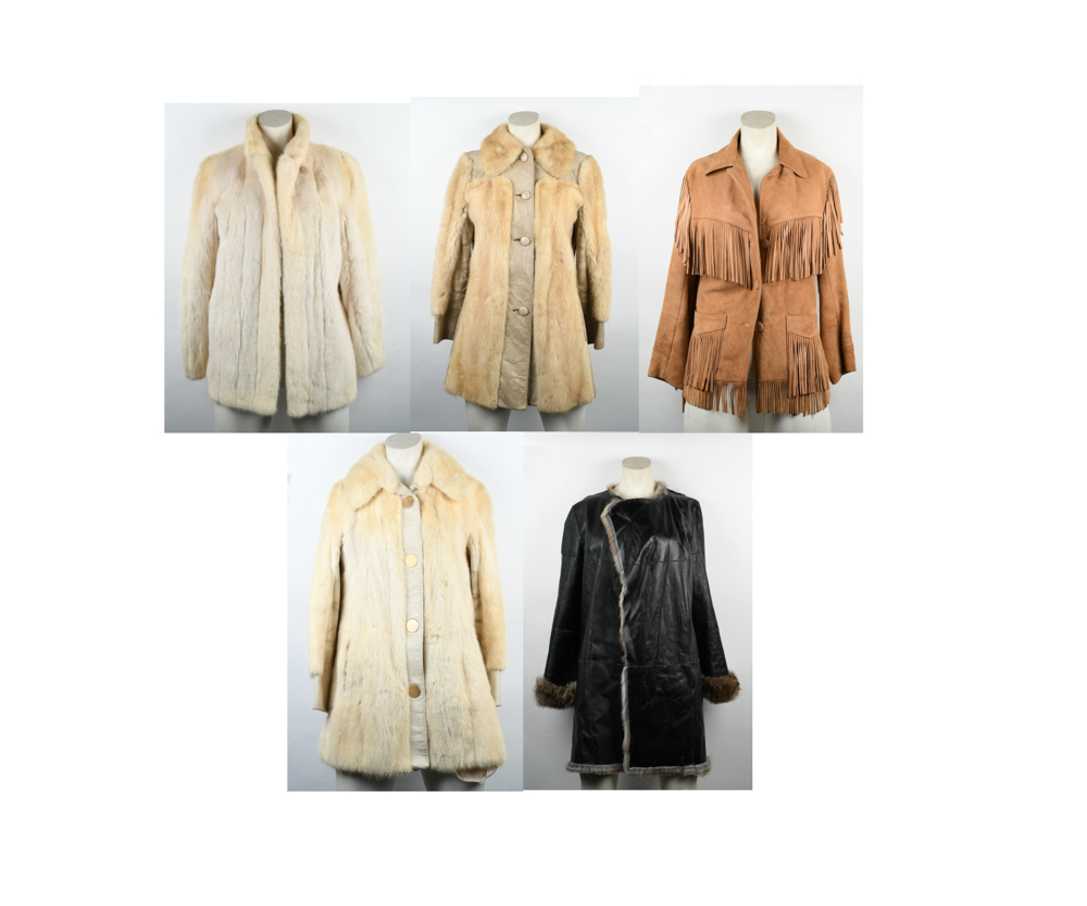 Collection of Vintage Blonde Fur Jackets and a Michael Kors Jacket with Fur Trim