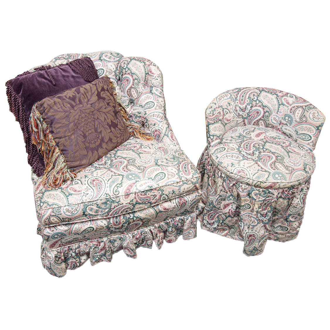 Vintage Paisley Print Chairs