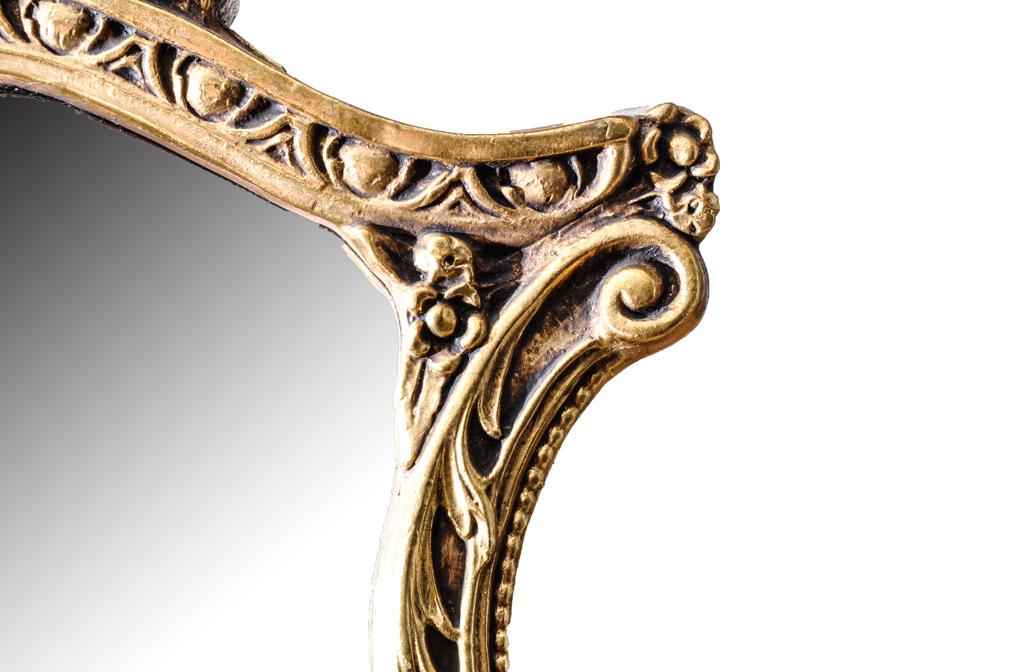 French Rococo Style Marble Top Hall Table and Mirror Set