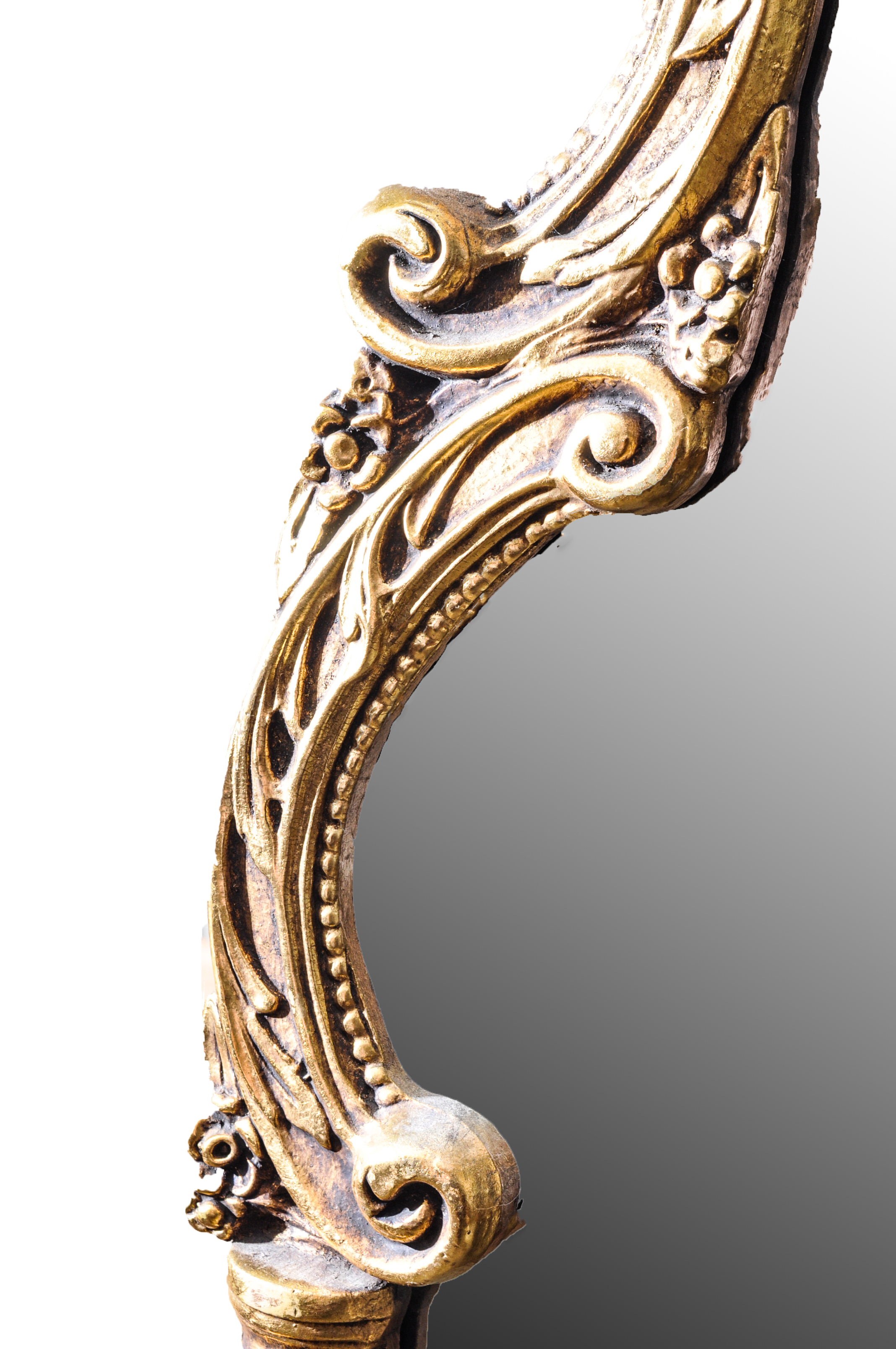 French Rococo Style Marble Top Hall Table and Mirror Set