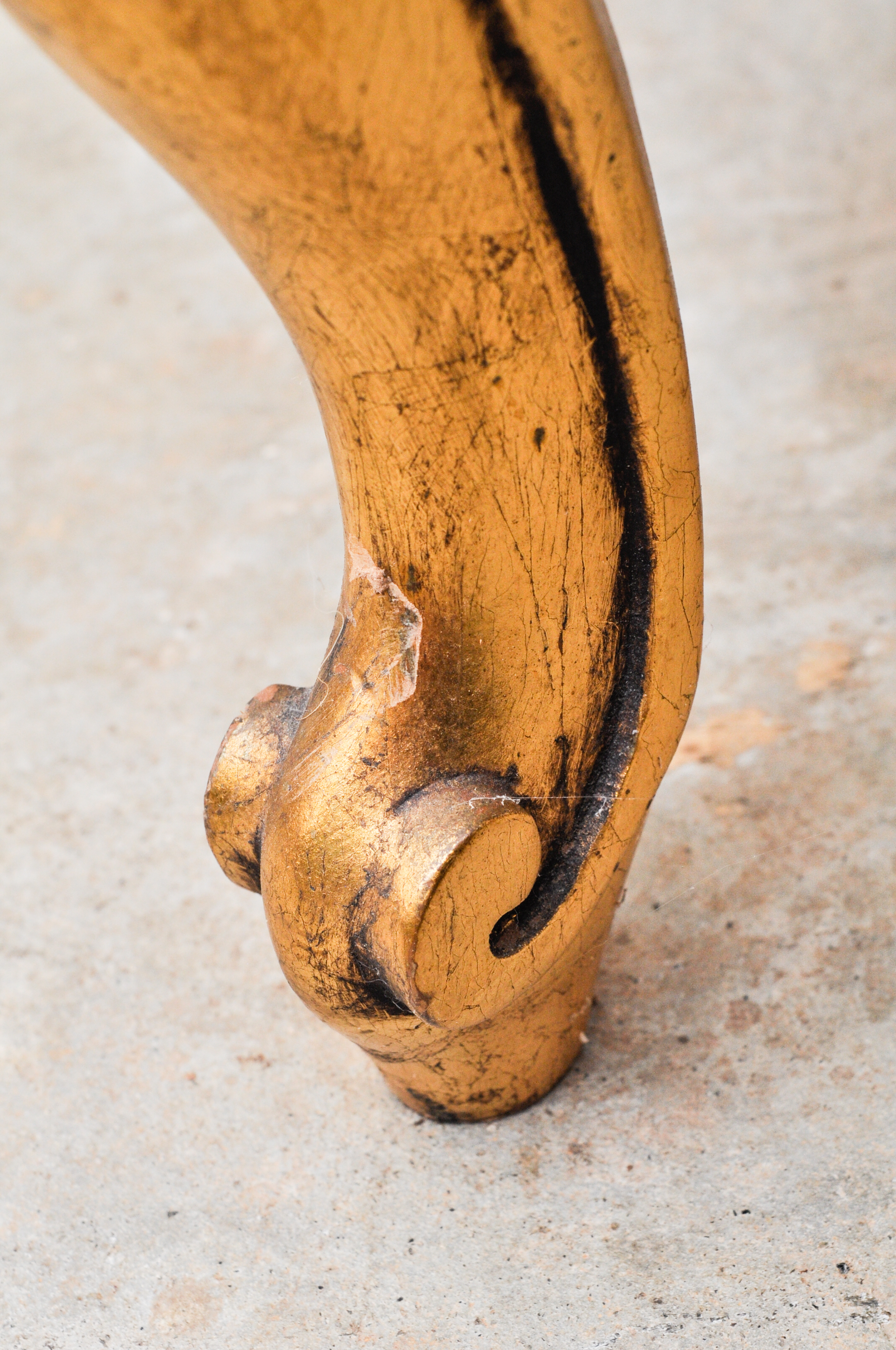 French Rococo Style Marble Top Hall Table and Mirror Set