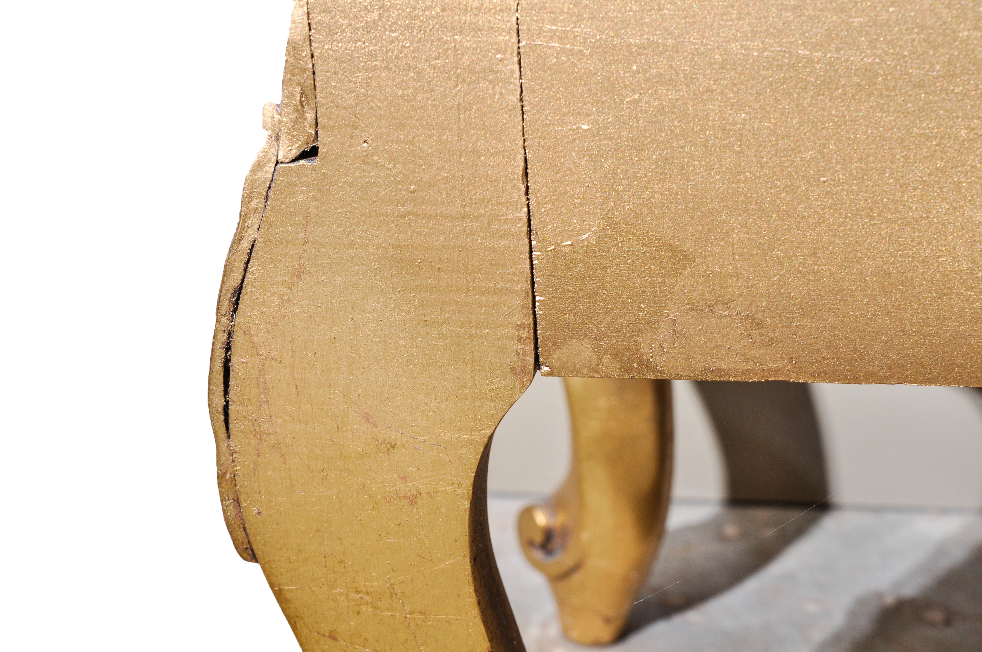 French Rococo Style Marble Top Hall Table and Mirror Set