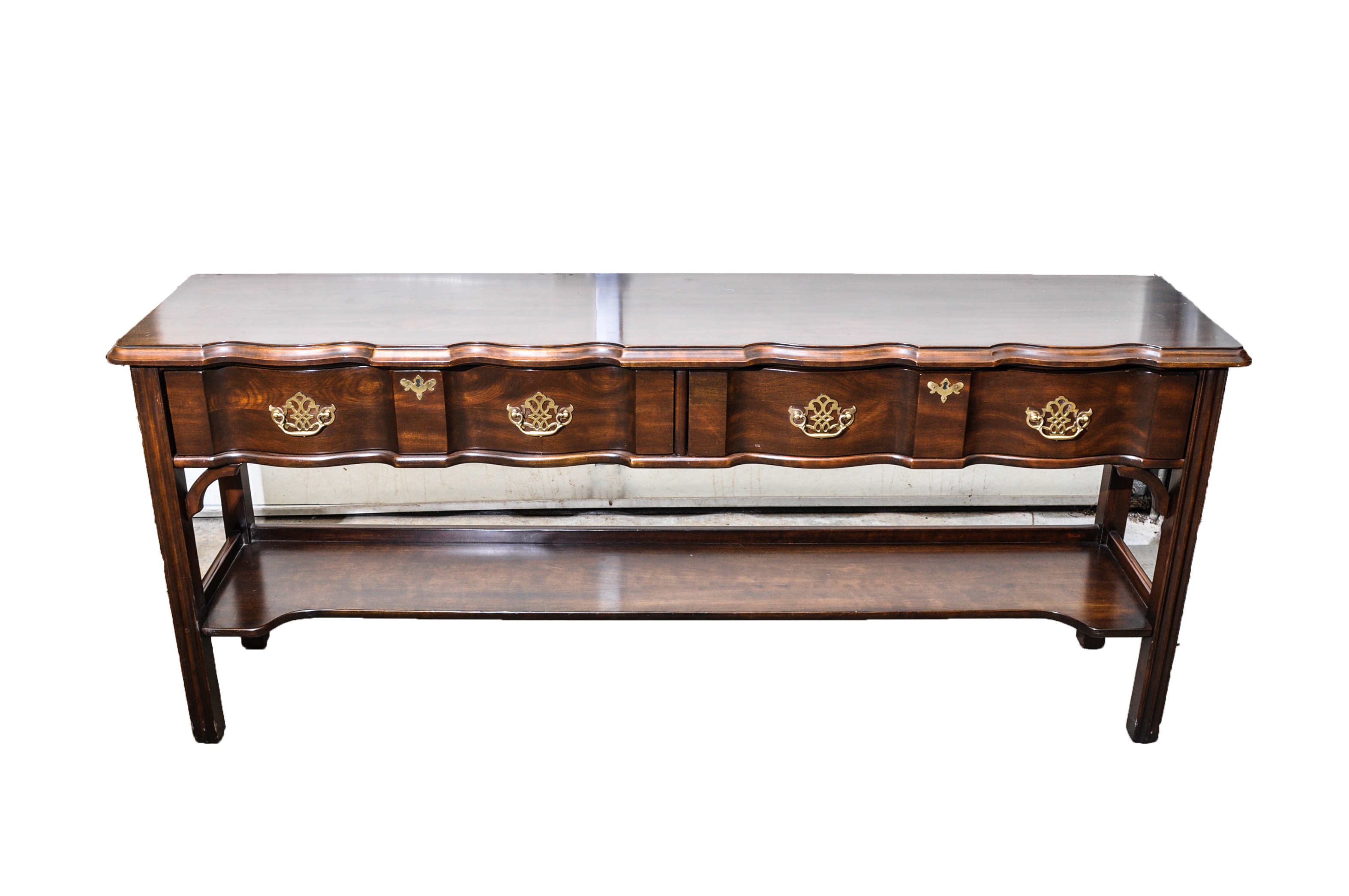 Block Front Sofa Table with Drawers by Harden