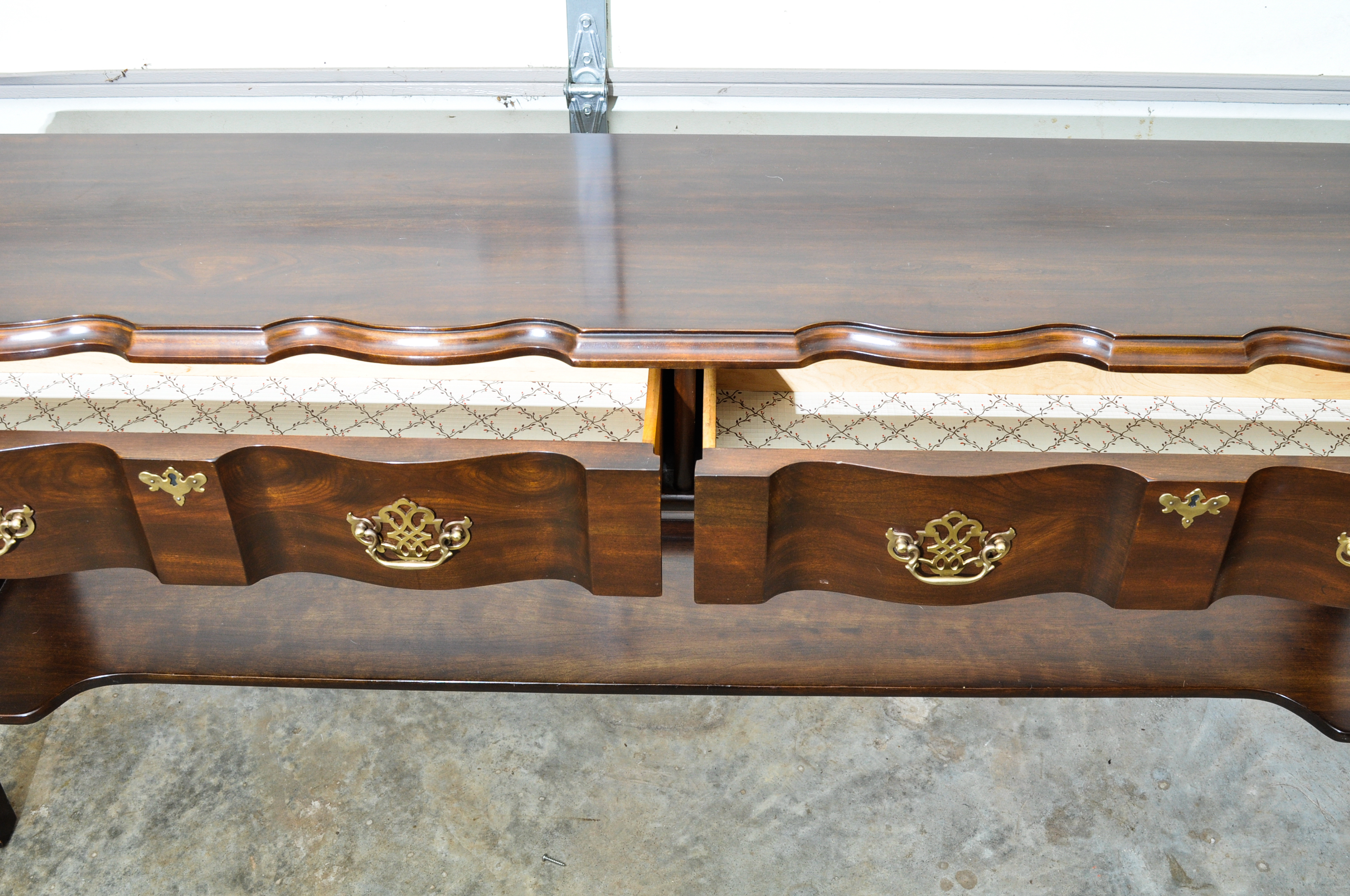 Block Front Sofa Table with Drawers by Harden