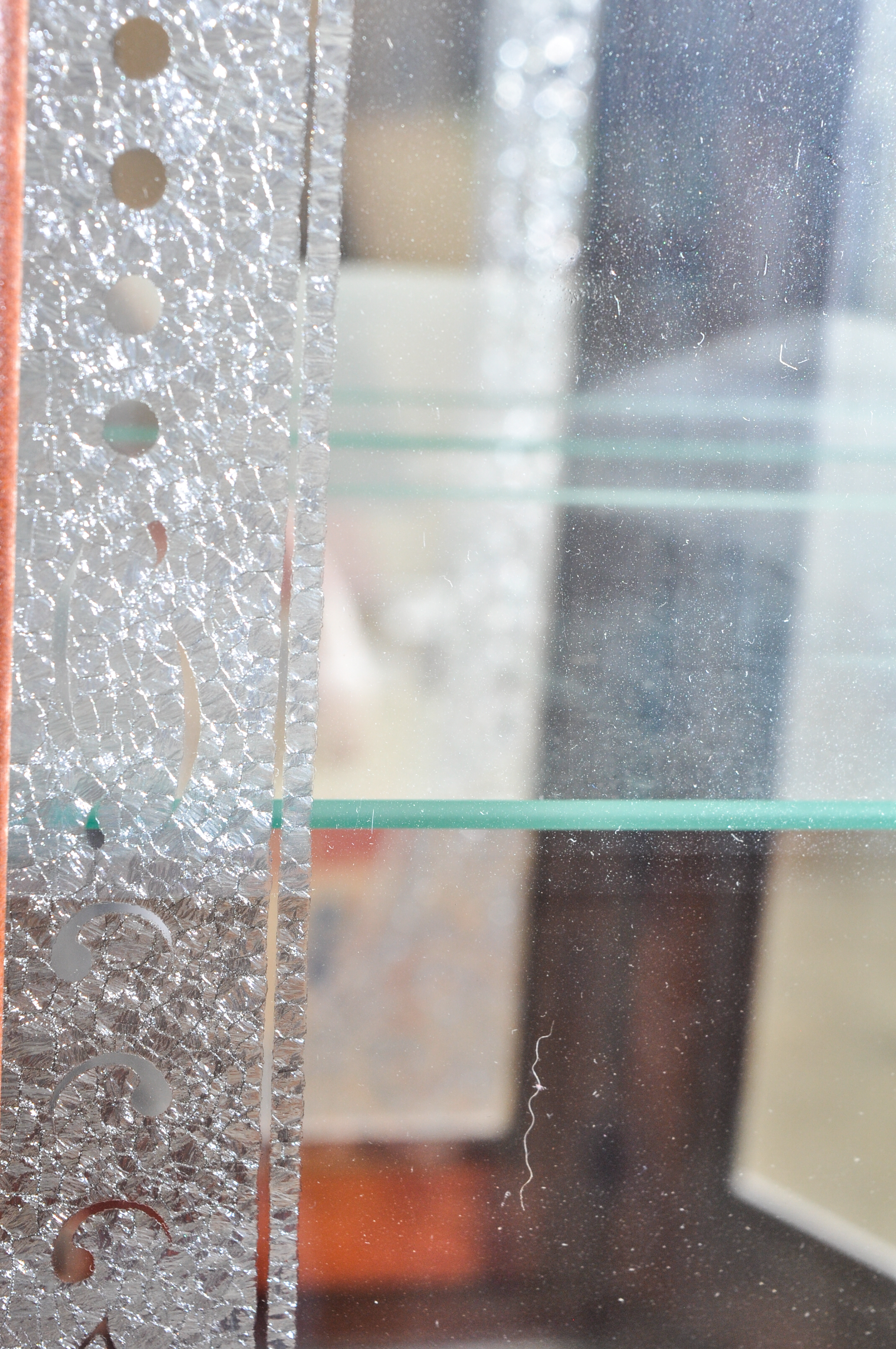 Vintage Etched Glass Curio Cabinet