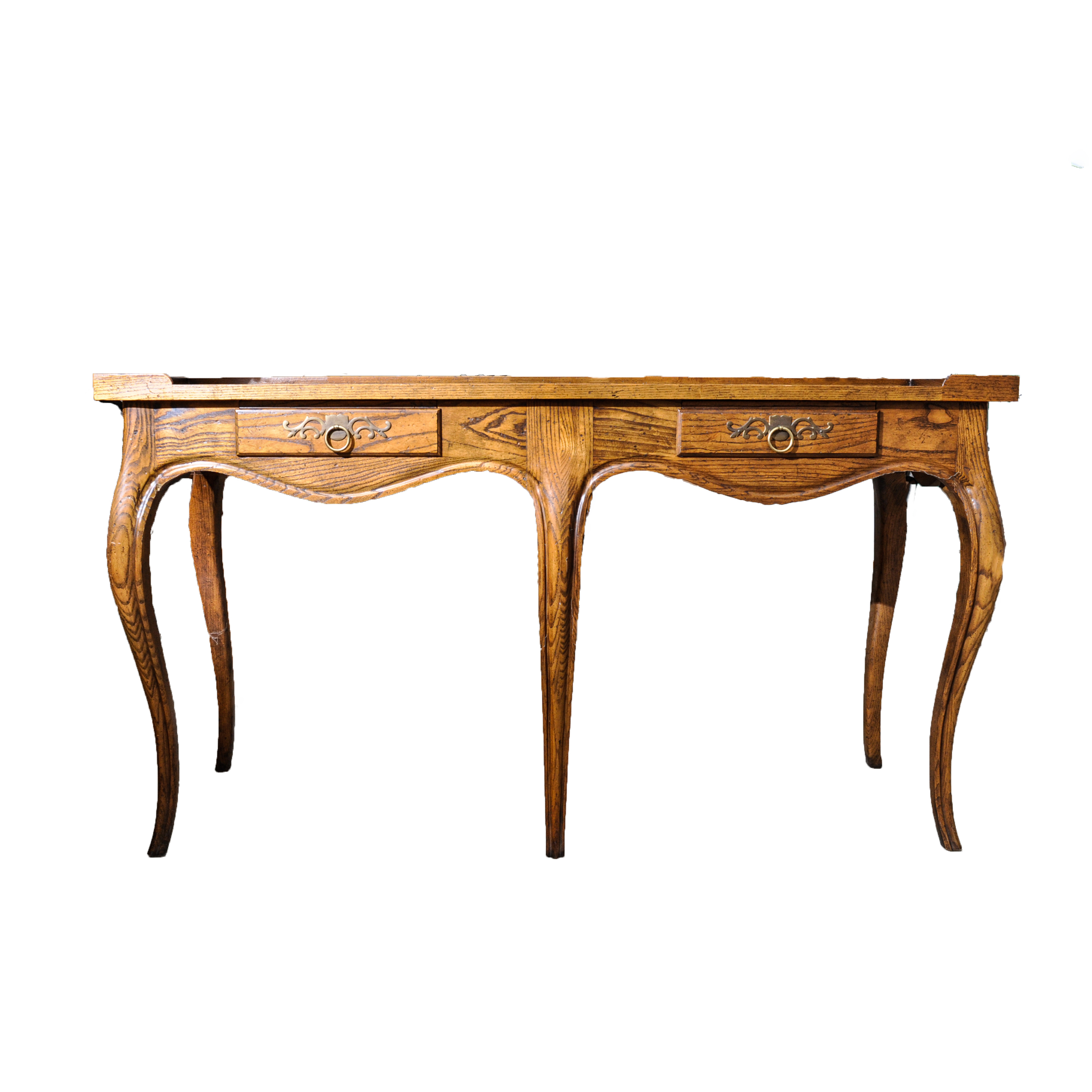 Louis XV Style Burl Top Console Table by Baker