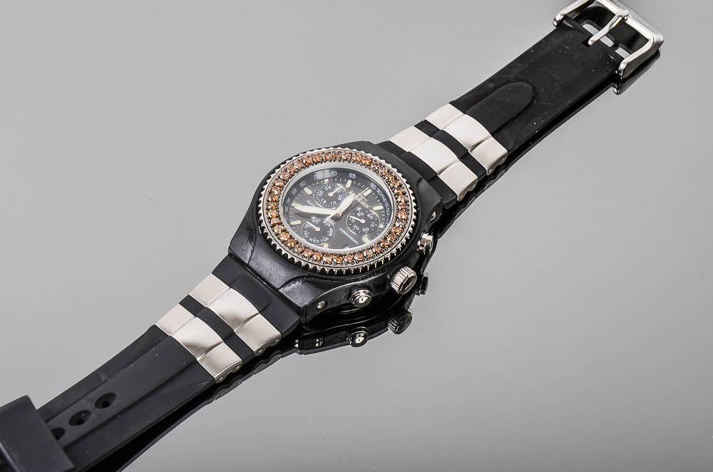 Aquamarin Sea Star Watch with 1.90 CTW Brown Diamond Bezel