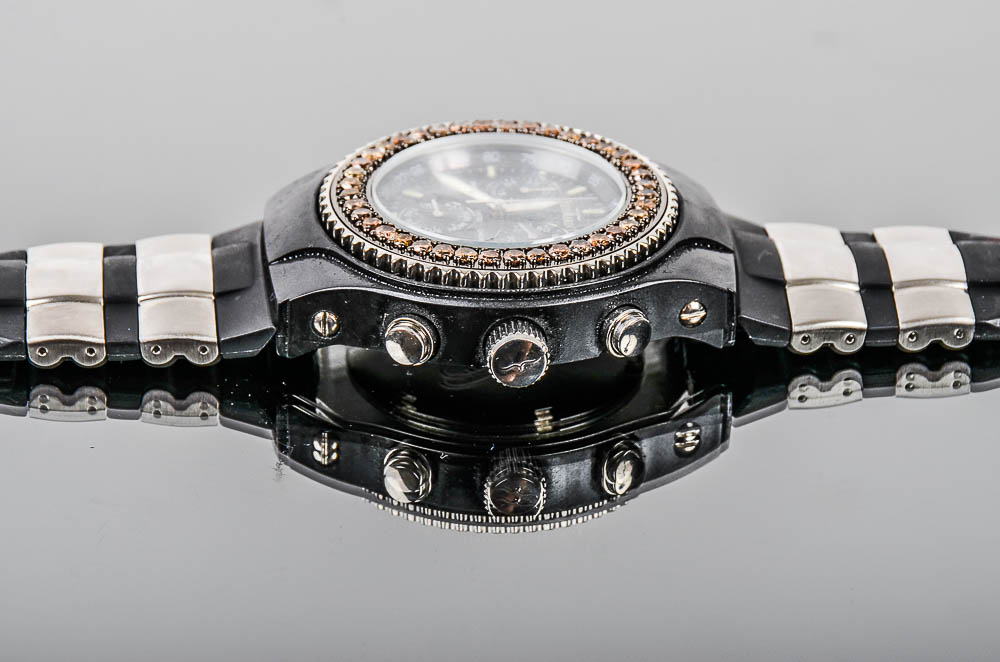 Aquamarin Sea Star Watch with 1.90 CTW Brown Diamond Bezel