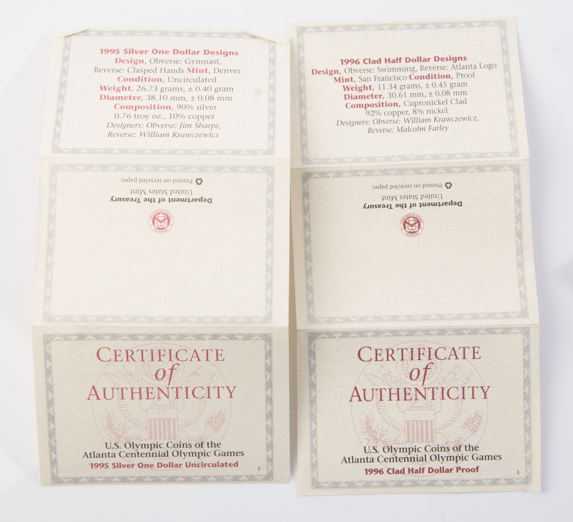 US Mint Atlanta Centennial Olympic Games Coins