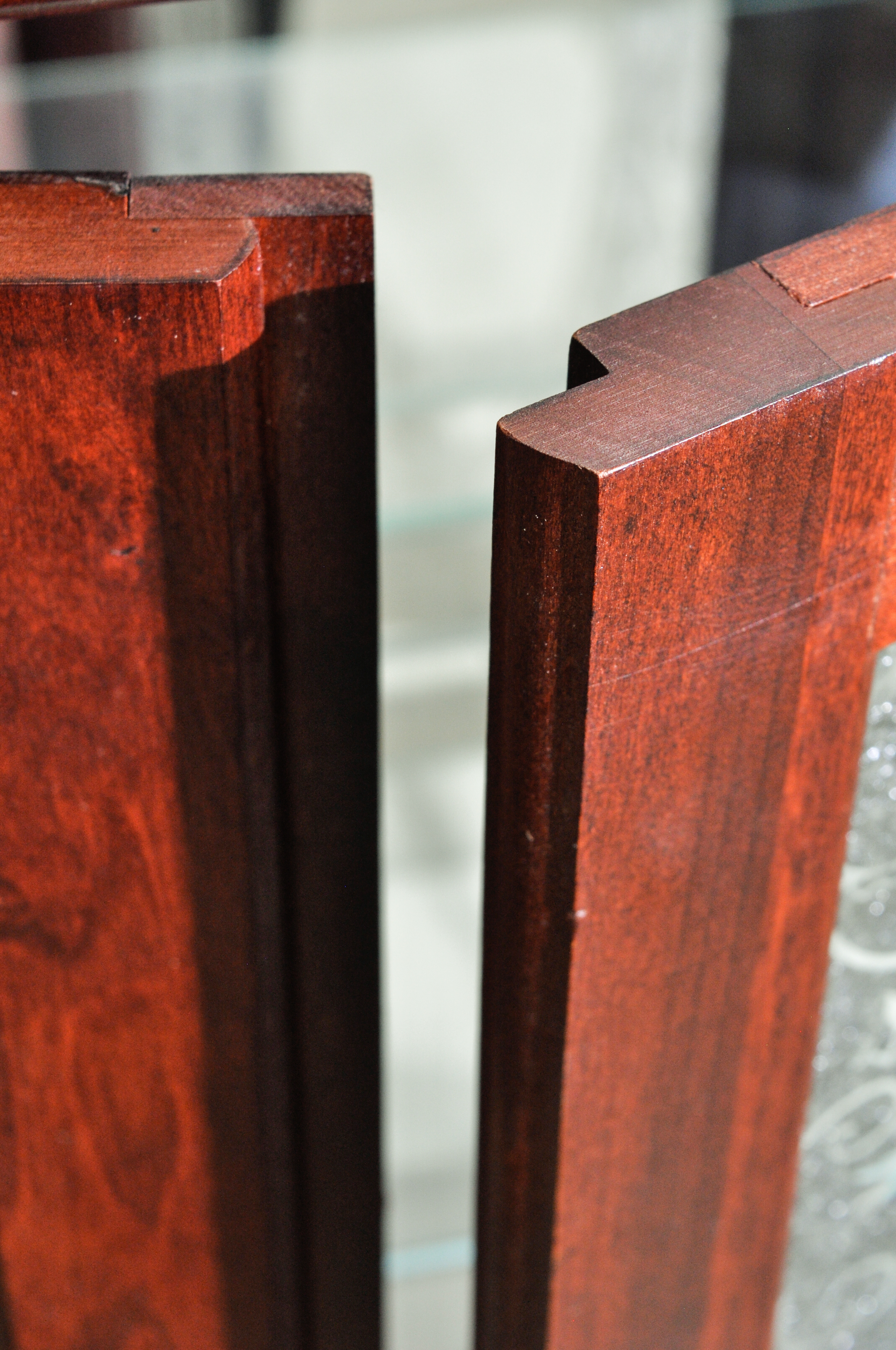 Vintage Etched Glass Curio Cabinet