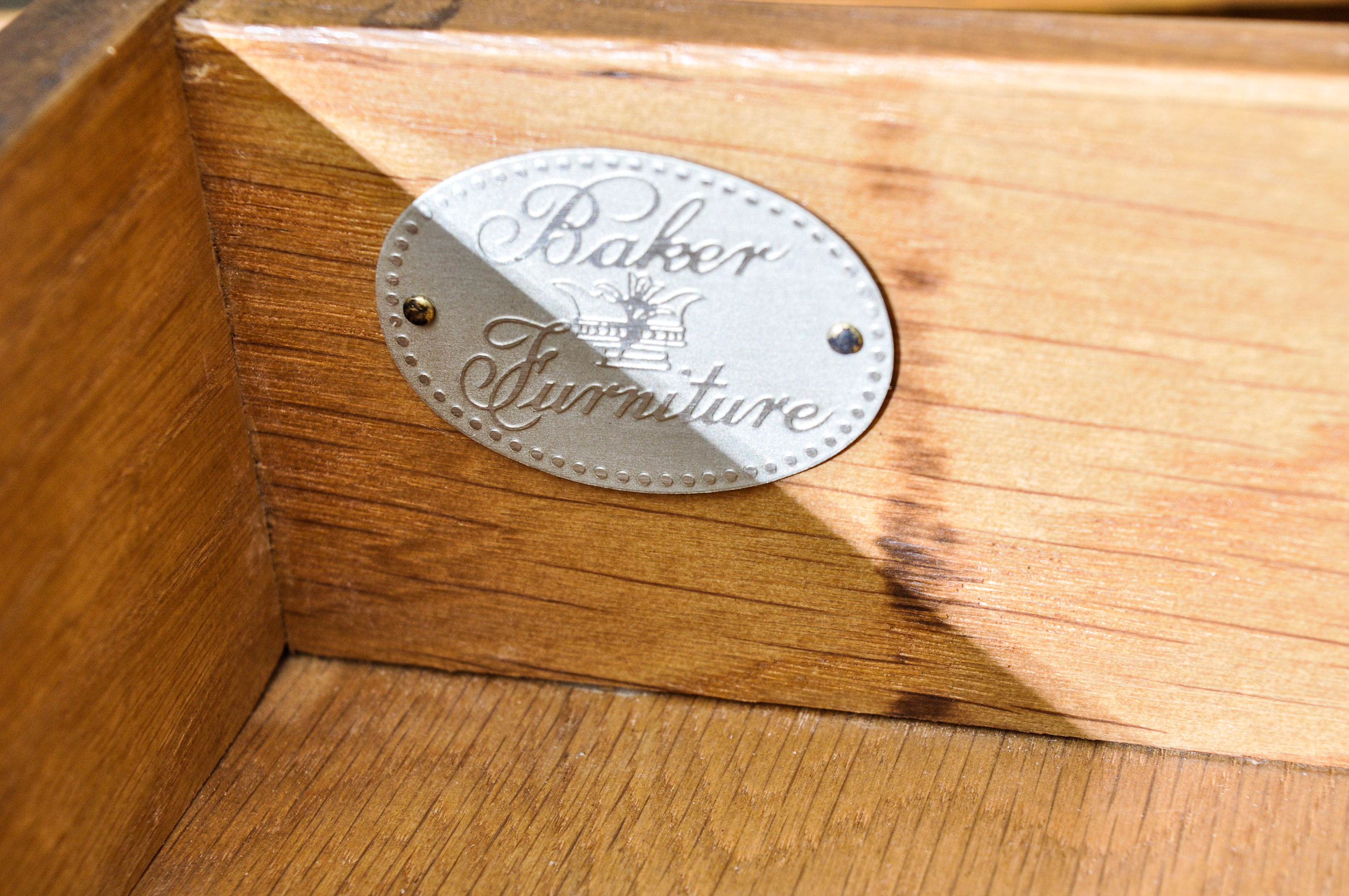 Louis XV Style Burl Top Console Table by Baker