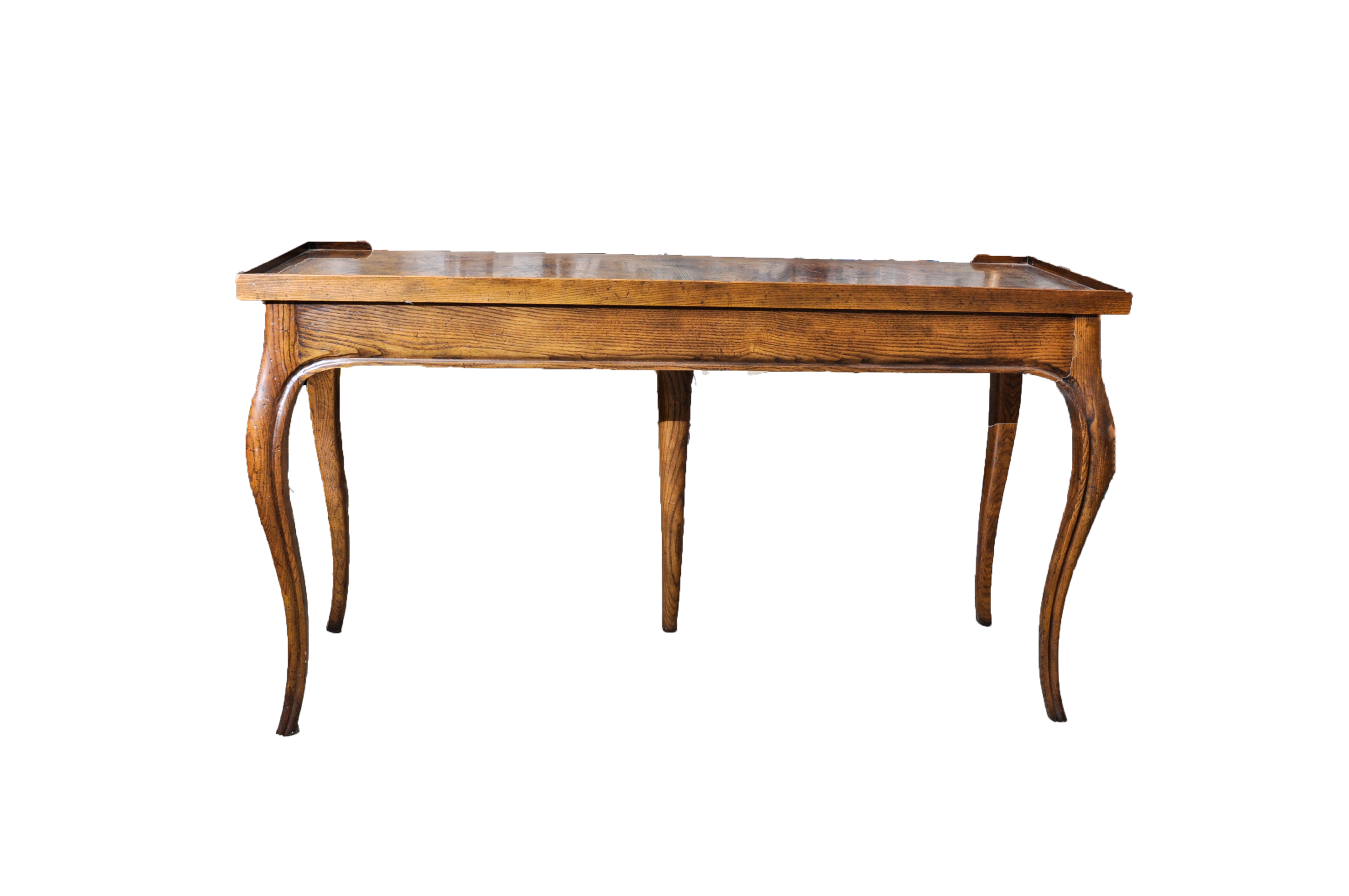 Louis XV Style Burl Top Console Table by Baker