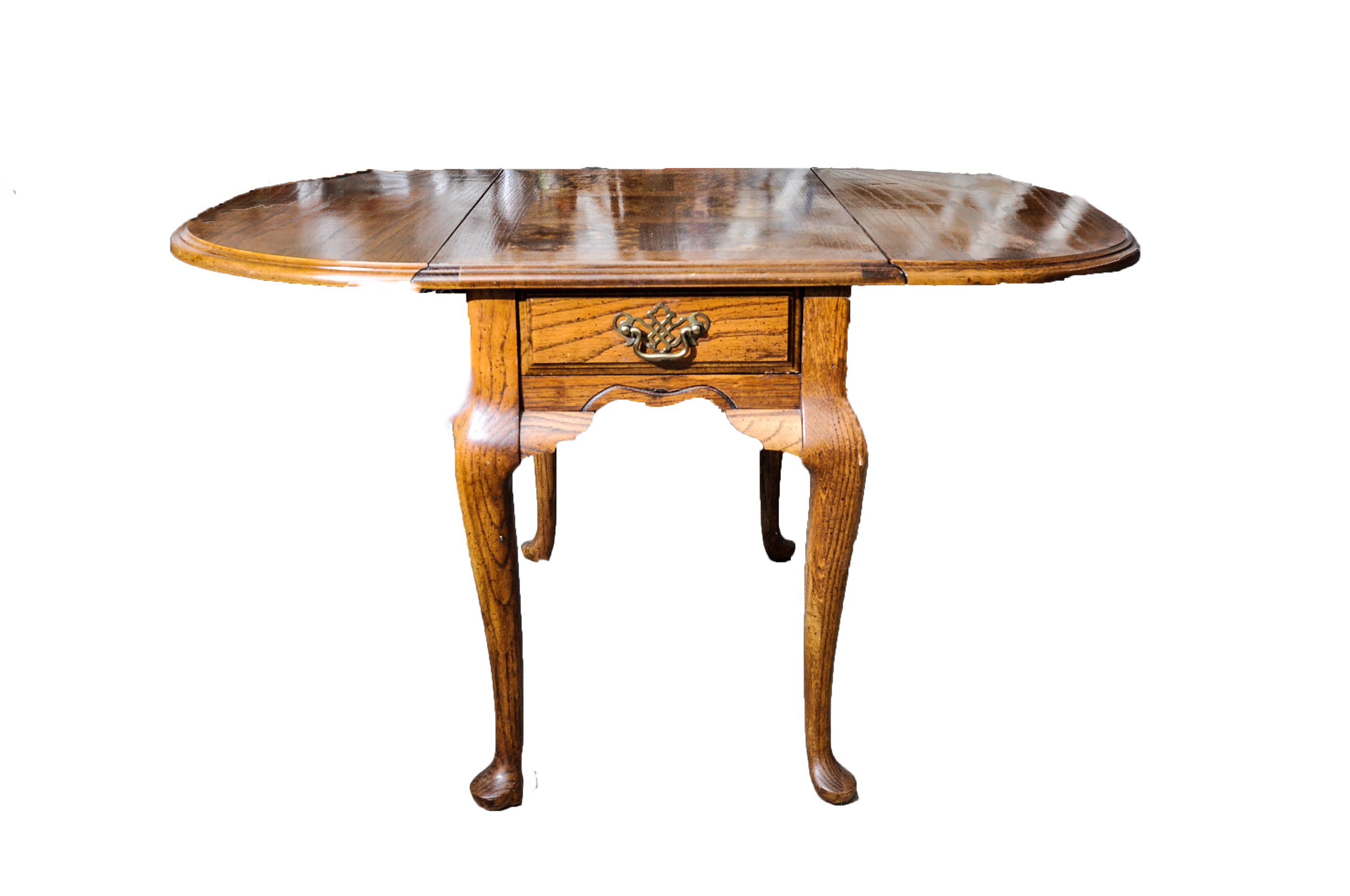 Oak Drop-Leaf End Table by Bassett