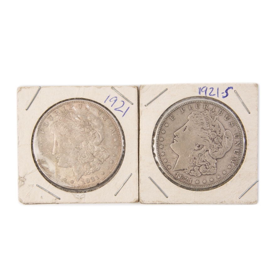 1921 and 1921 S Morgan Silver Dollars