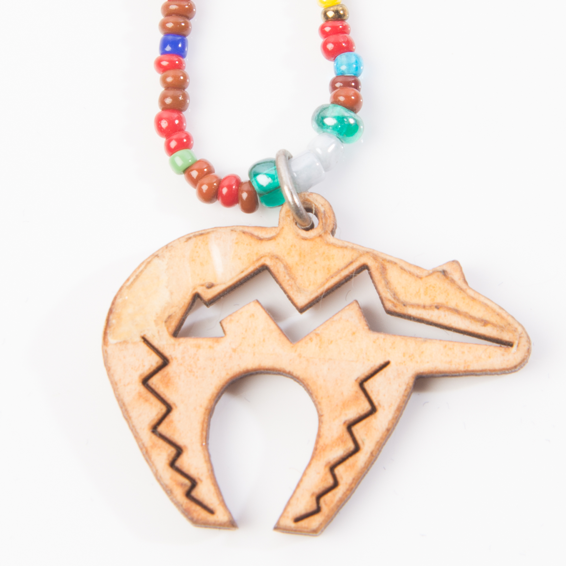 Native American Style Beaded Bear Fetish Necklace