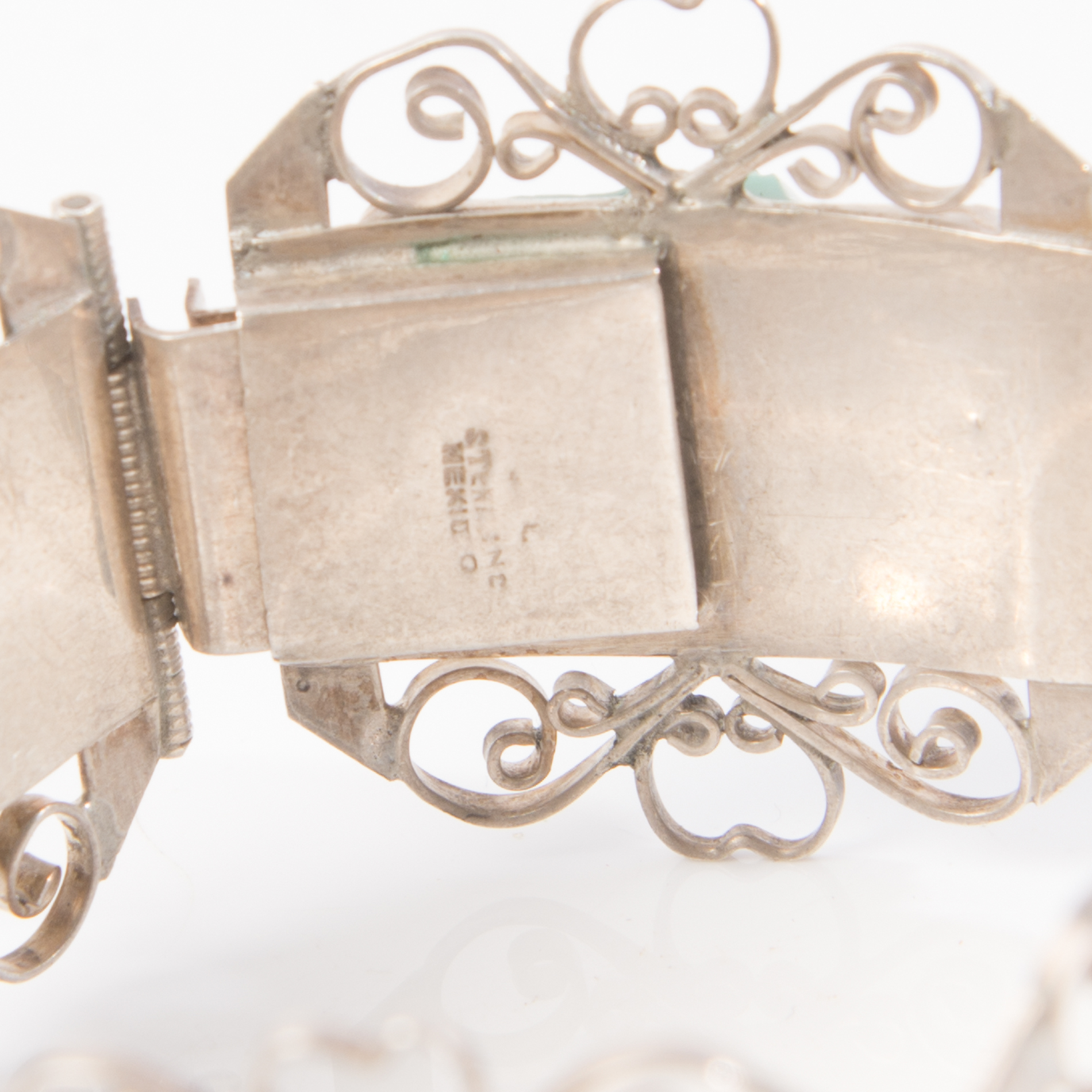 Sterling Chalcedony Mexican Aztec Warrior Bracelet