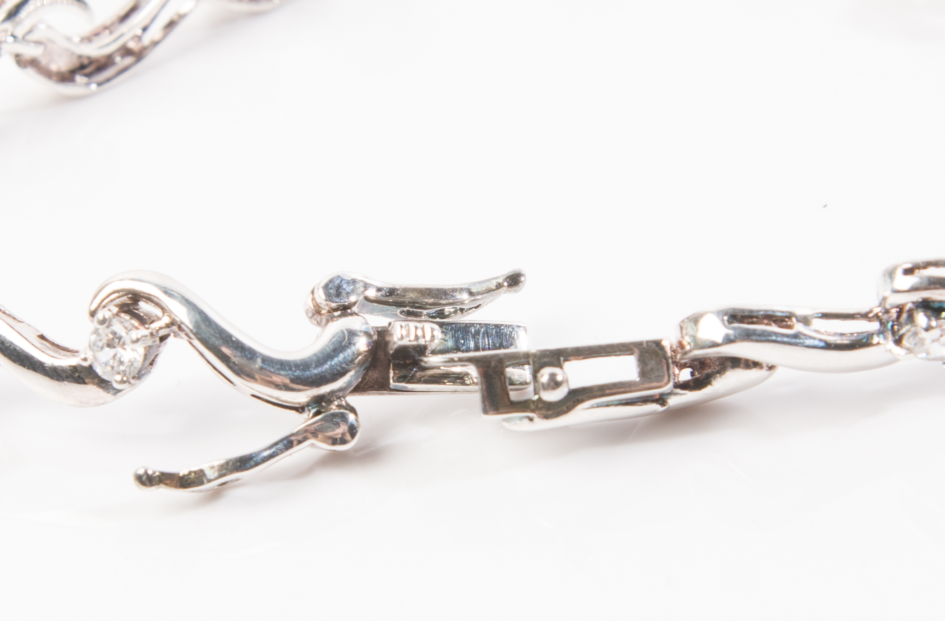 Sterling Silver and Cubic Zirconia Wave Bracelet