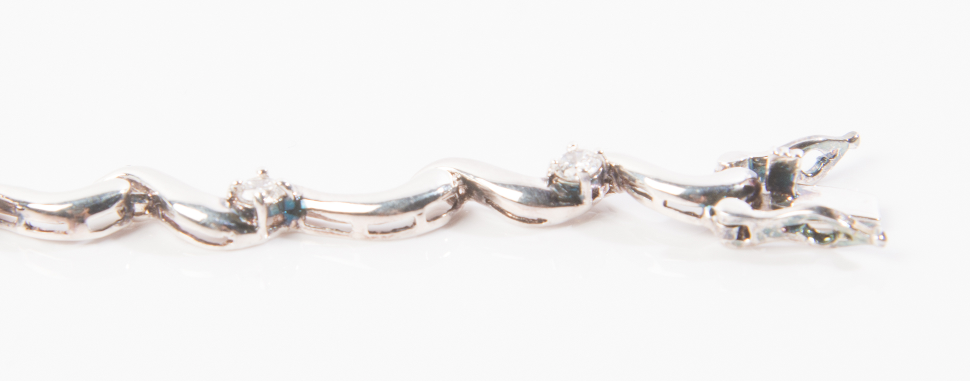 Sterling Silver and Cubic Zirconia Wave Bracelet