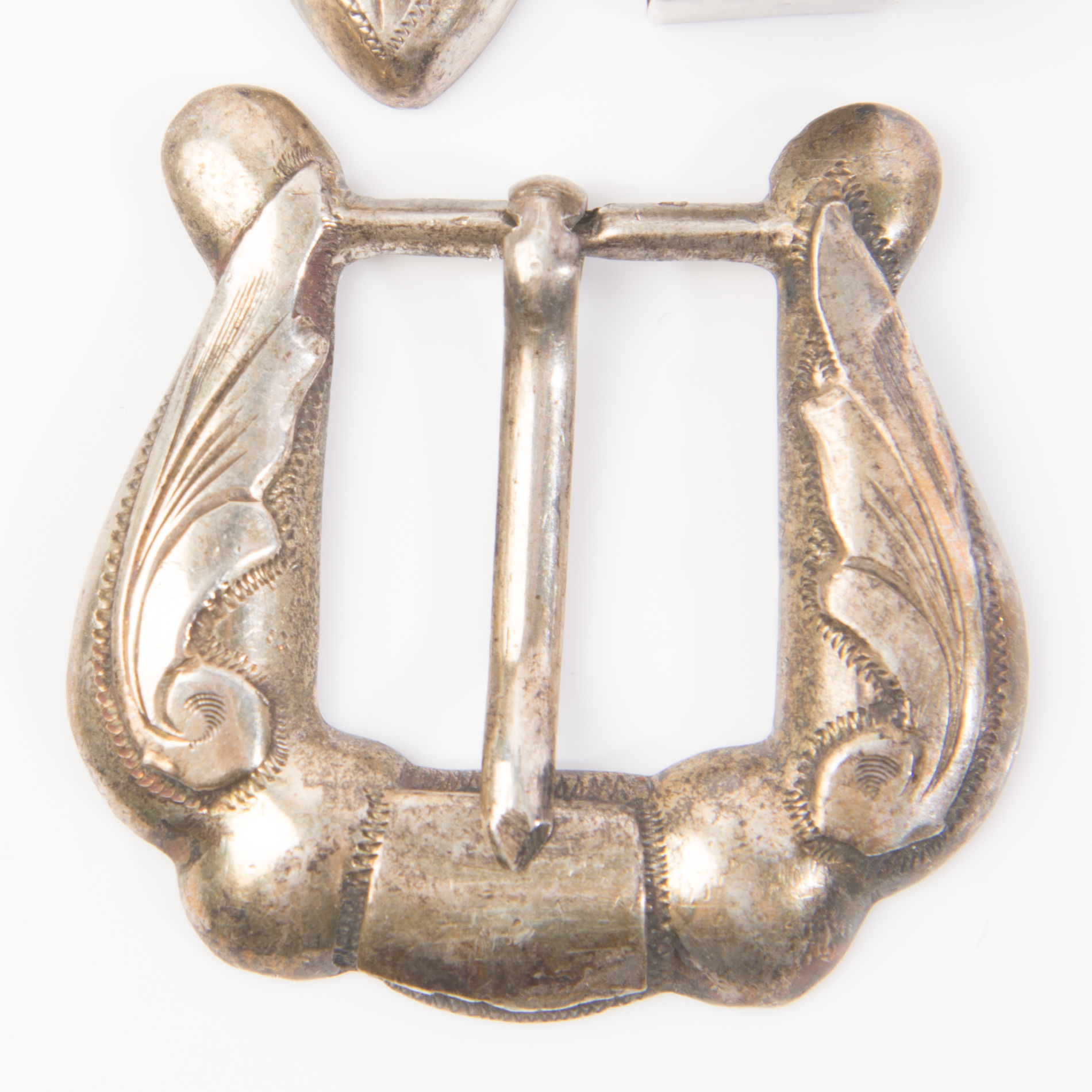 Sterling Silver Southwestern Style Belt Buckle and Tips