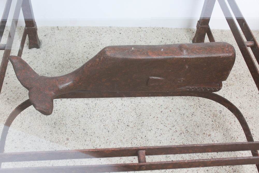 Glass Top Coffee Table with Whale