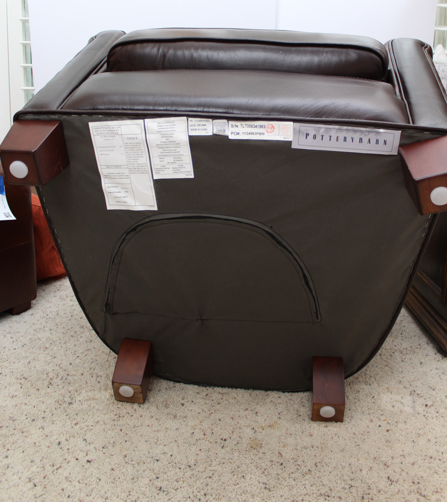 Pottery Barn "Irving" Leather Arm Chair