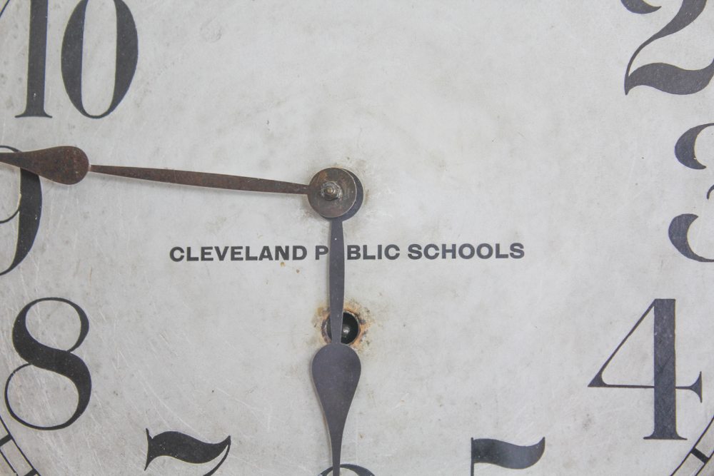 Oak Regulator Clock from Cleveland Public Schools