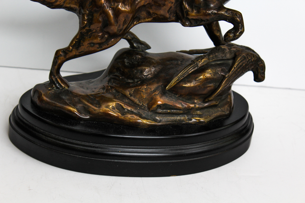 Metal Statue of Retriever