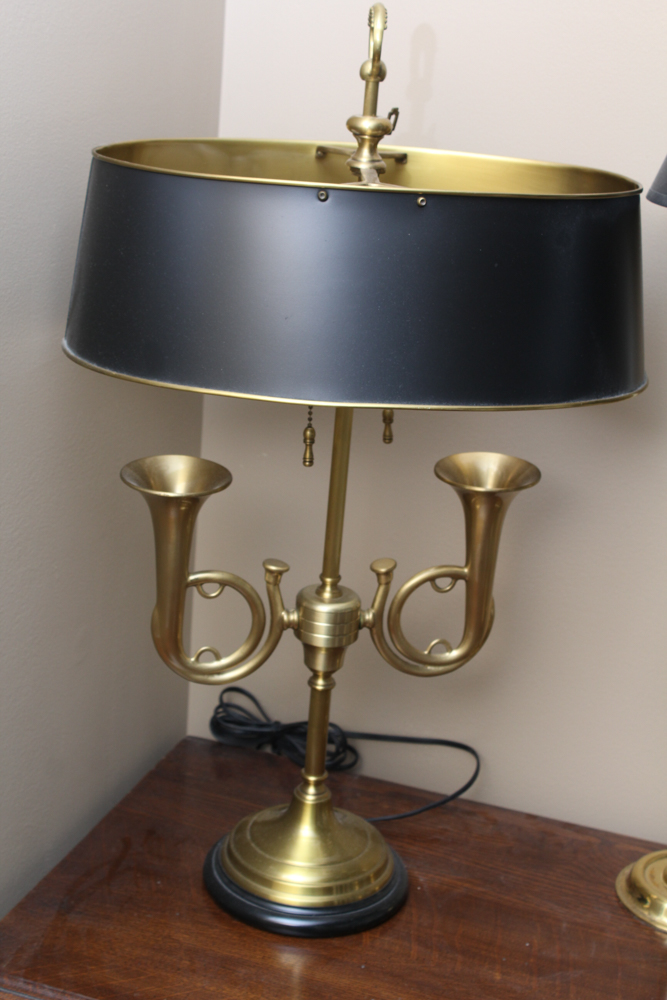 Three Brass Table Lamps