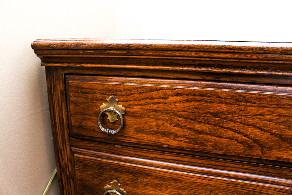 Small Colonial Style Oak Chest by Ethan Allen