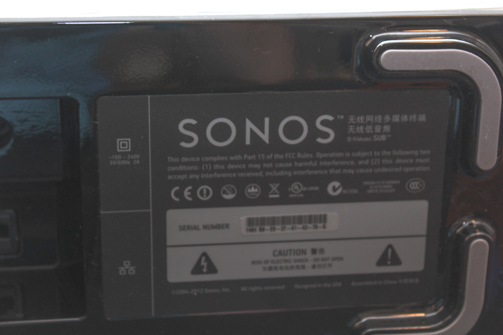 Sonos "SUB" Subwoofer Speaker System