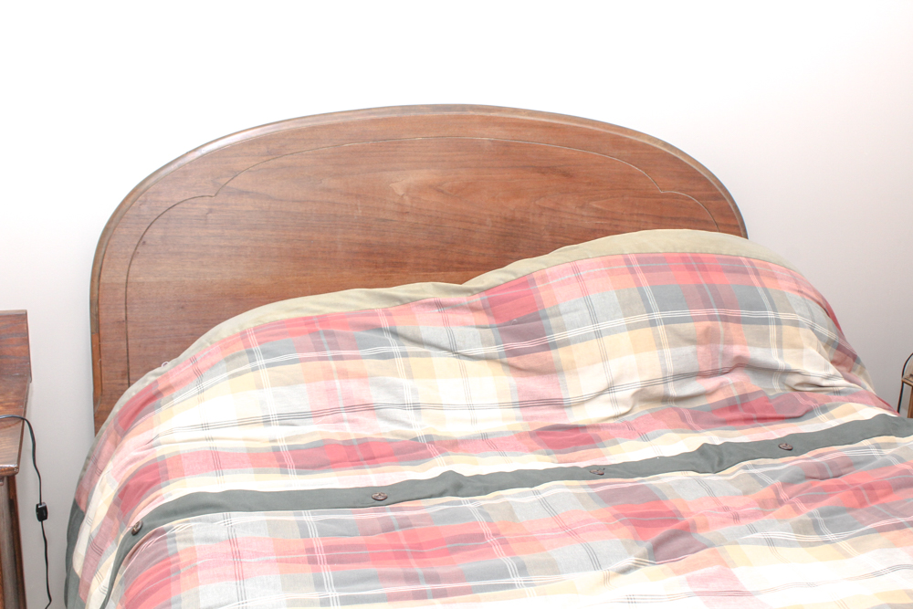 Antique Louis XVI Style Walnut Full Size Bed