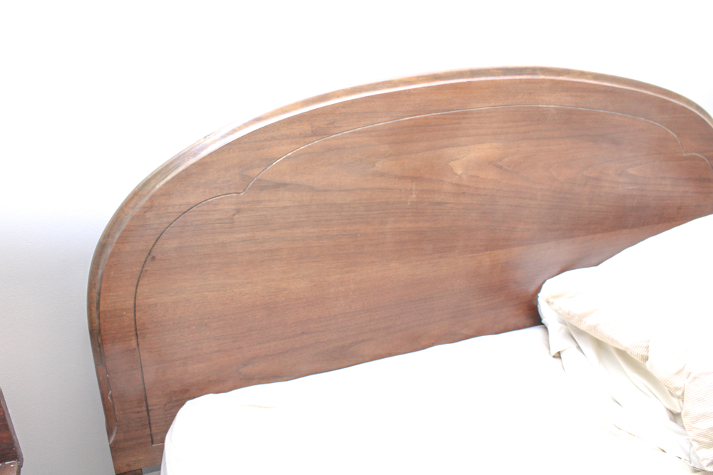 Antique Louis XVI Style Walnut Full Size Bed